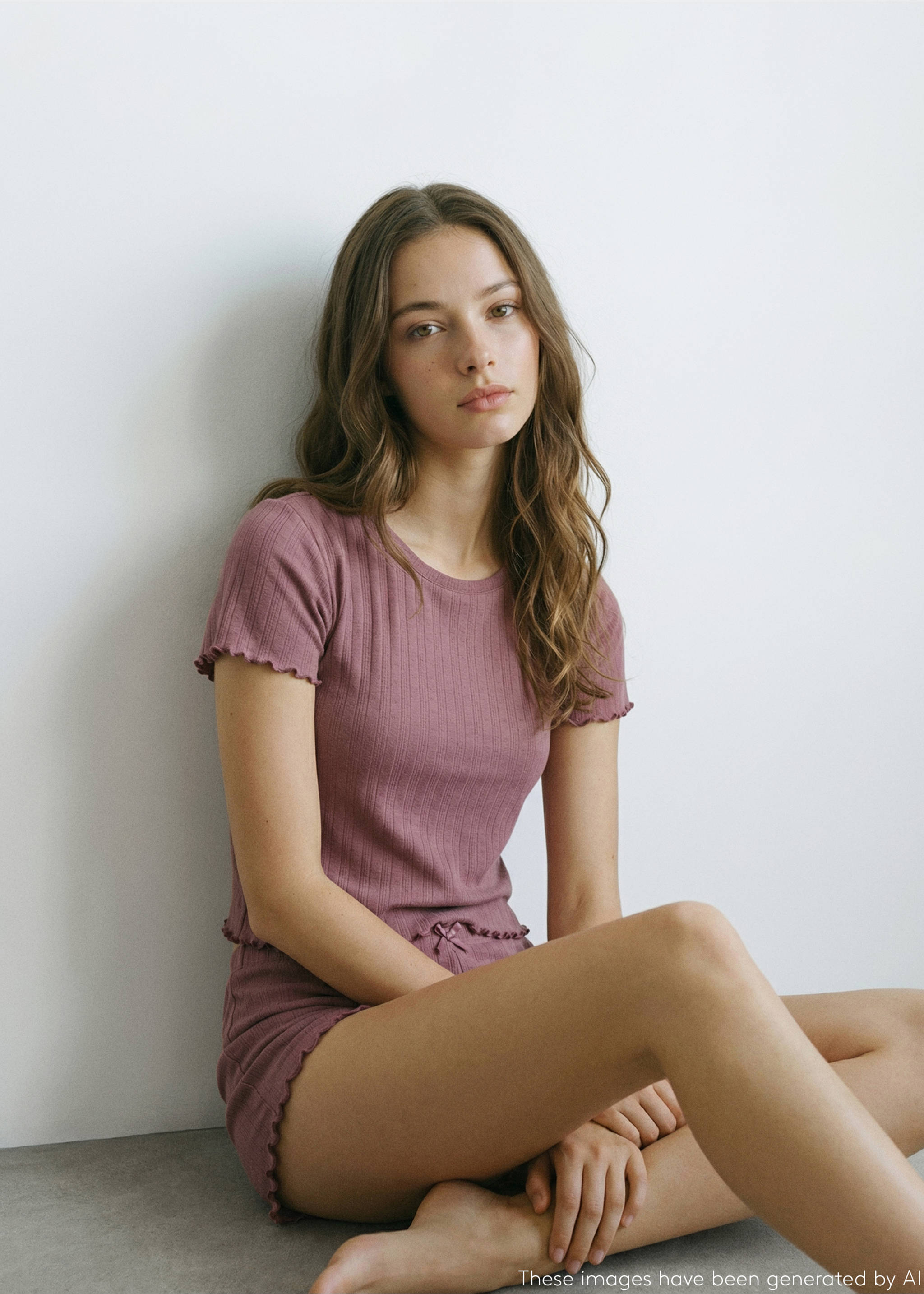 Pijama curt cotó - Pla mig, Rosa. Ref: 27084067-00.