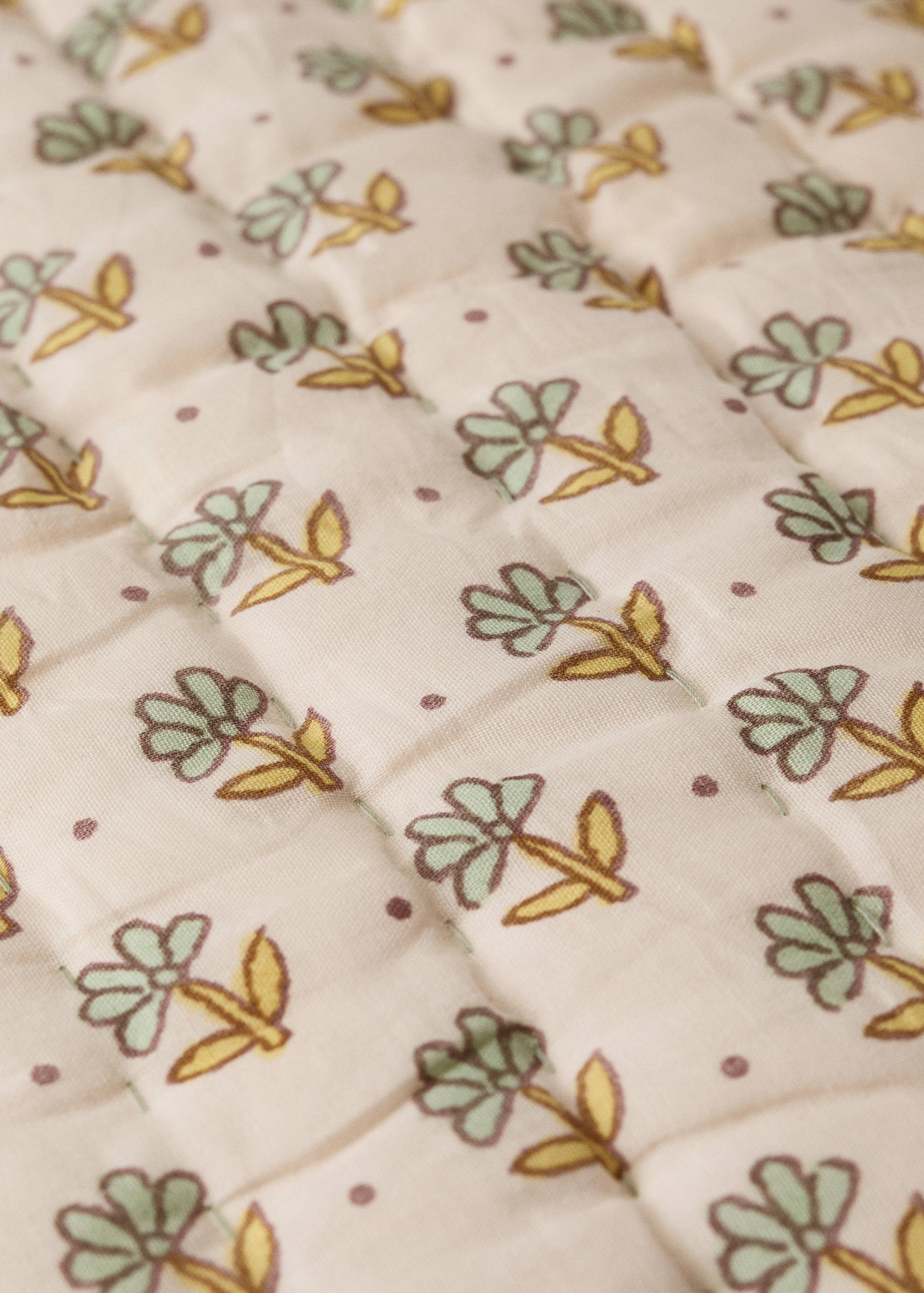 Children's cushion cover with blockprint flowers 40x40 cm - Details of the article 4