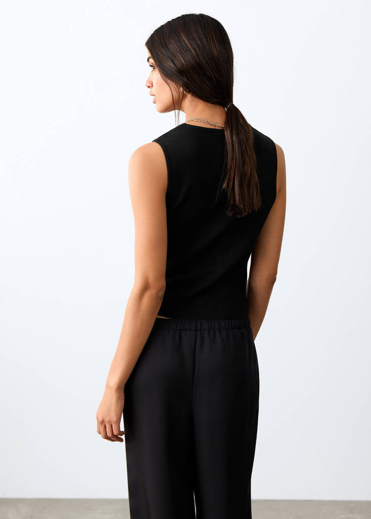 Top with bow closure — Black