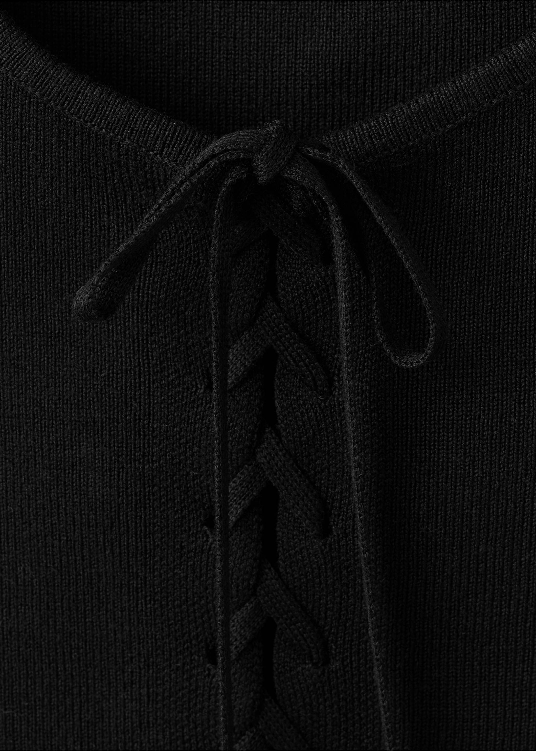 Top with bow closure - Details of the article 8, Black. Ref: 27084072-00.