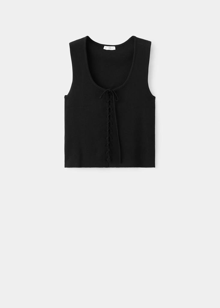 Top with bow closure — Black