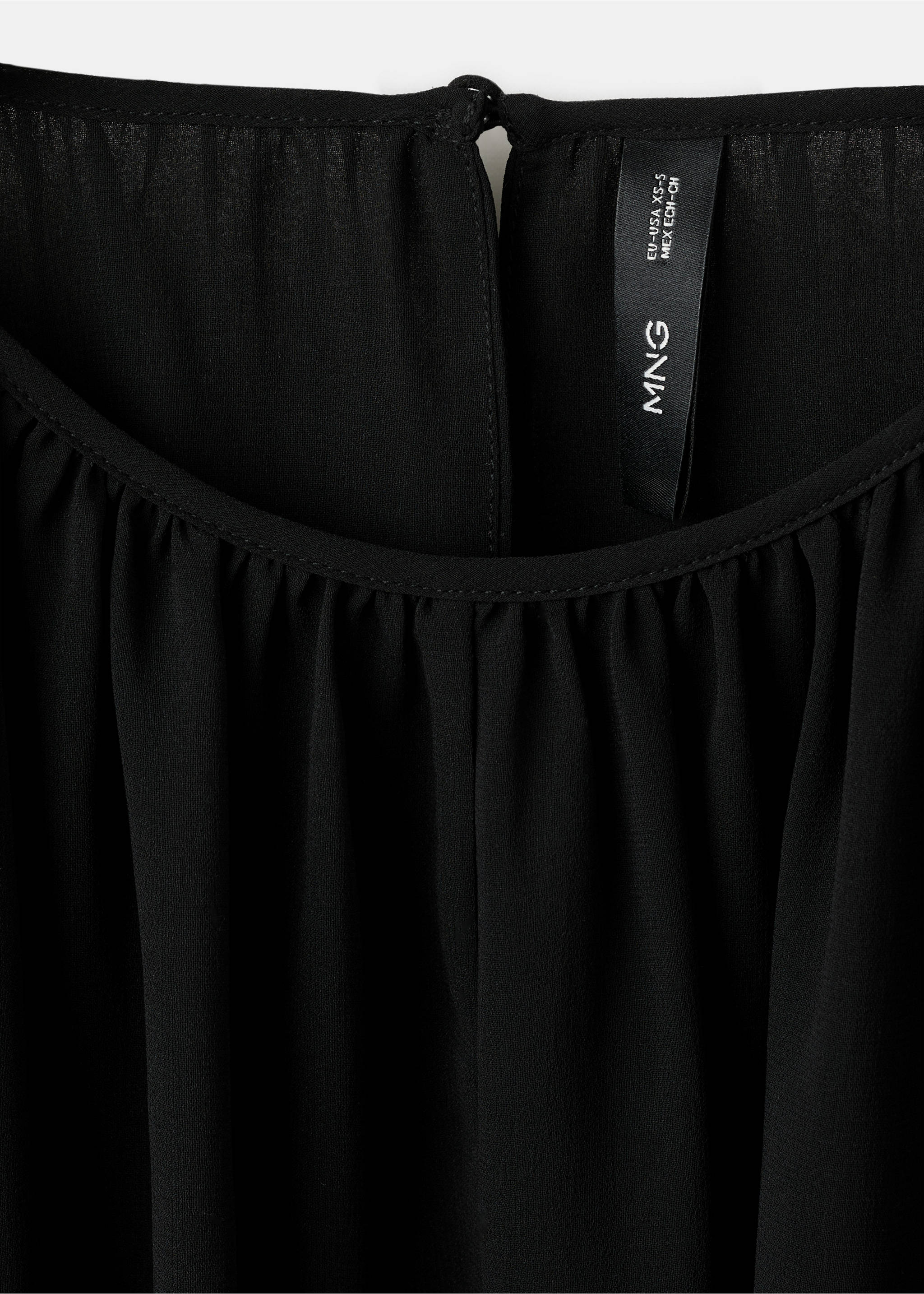 Puff sleeves blouse - Details of the article 8, Black. Ref: 27084073-00.