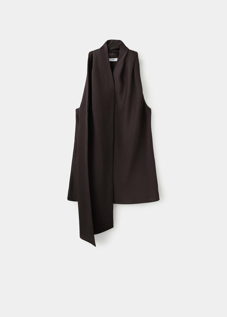 Scarf neck top — Chocolate