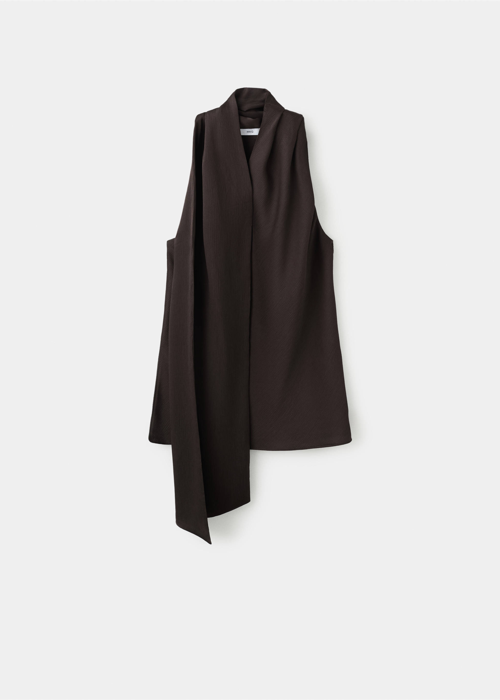 Scarf neck top - Article without model, Chocolate. Ref: 27084074-00.
