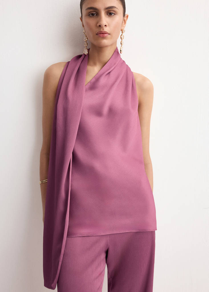 Scarf neck top — Light/Pastel Purple