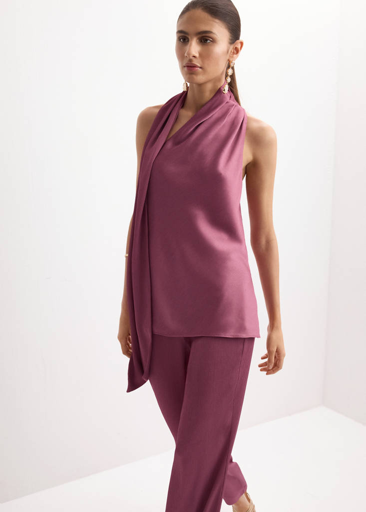 Scarf neck top — Light/Pastel Purple