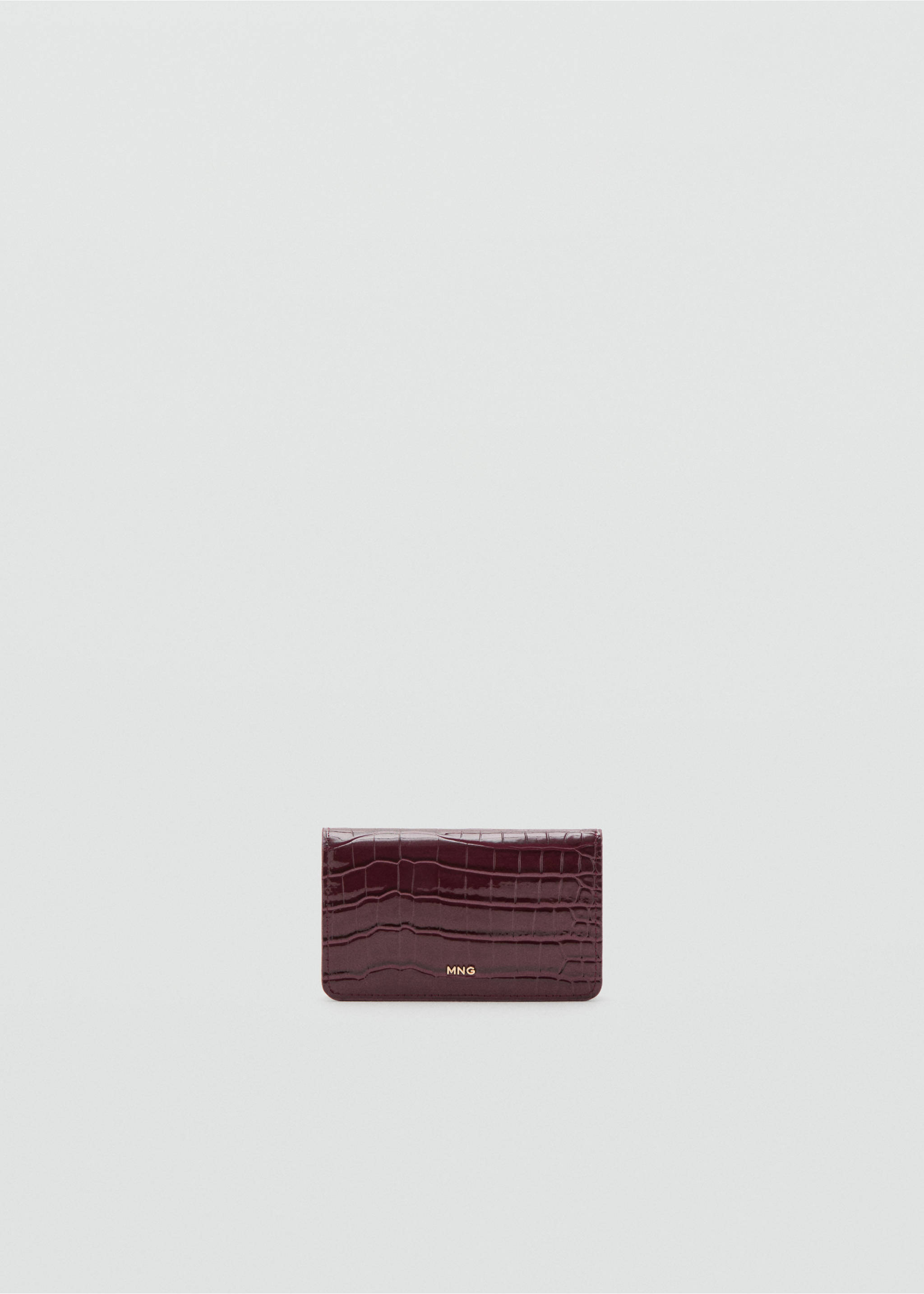Small shiny croc-effect wallet - Article without model, Burgundy. Ref: 27084076-00.
