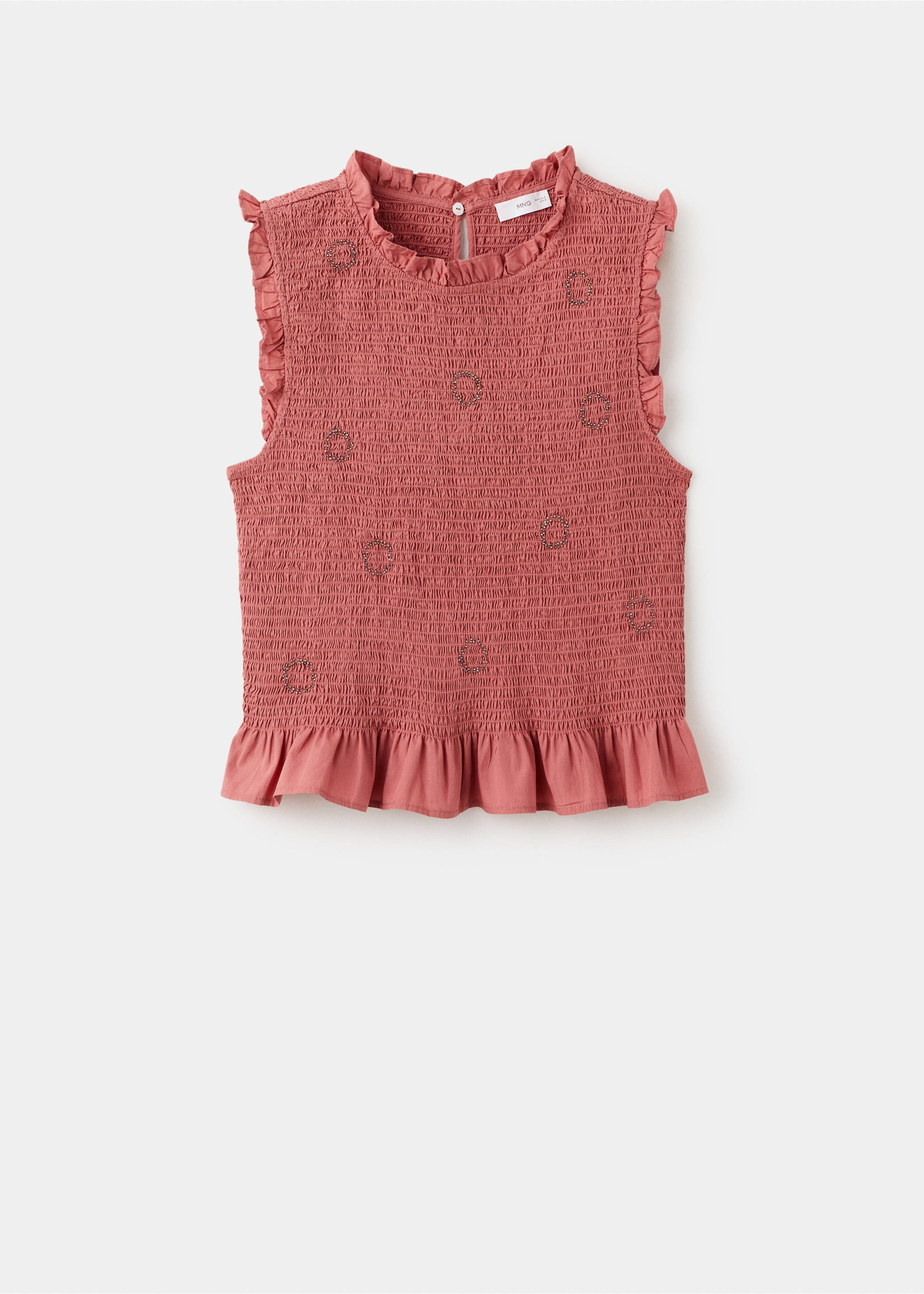 Frilly ruffled top - Article without model, Pastel Pink. Ref: 27084077-00.
