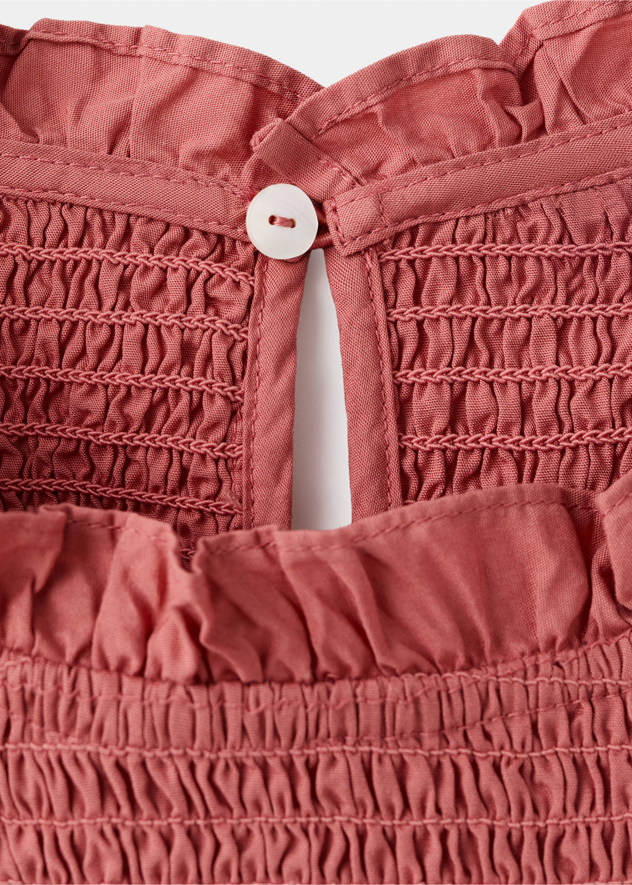 Frilly ruffled top - Details of the article 0, Pastel Pink. Ref: 27084077-00.