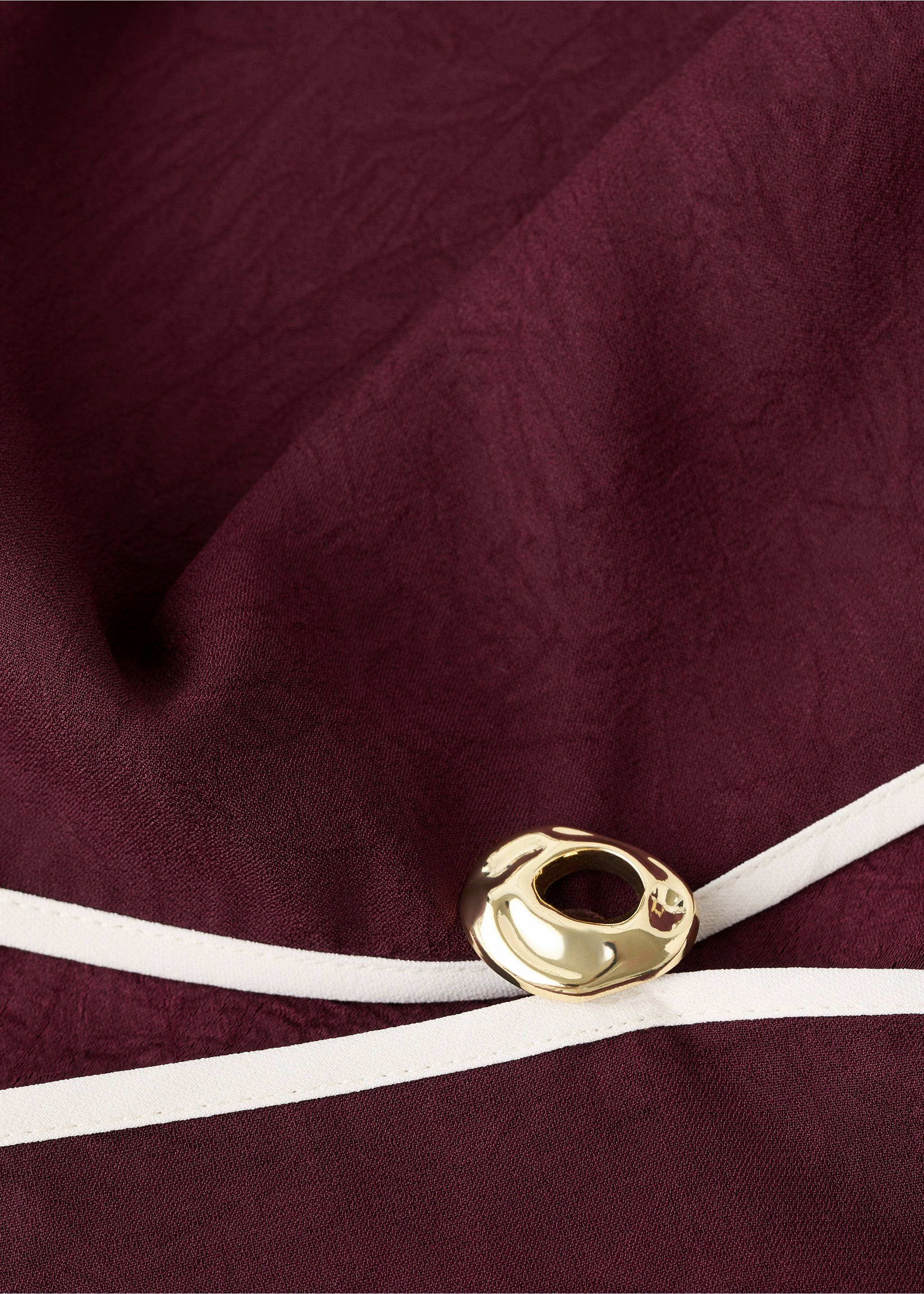 花边不对称衬衫 - null, 米色. Ref: 27084079-00.