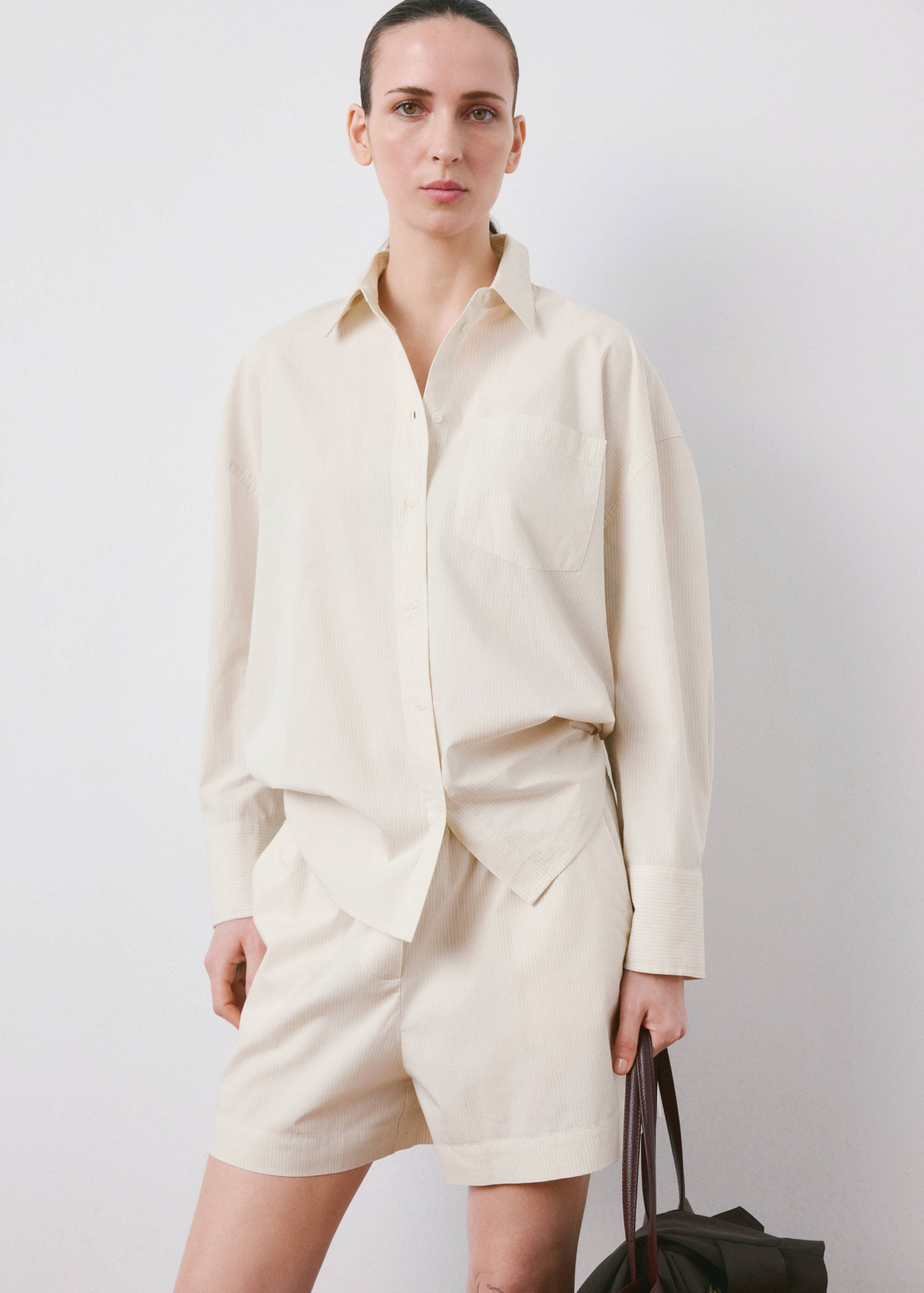 Shorts algodón cintura elástica - Plano medio