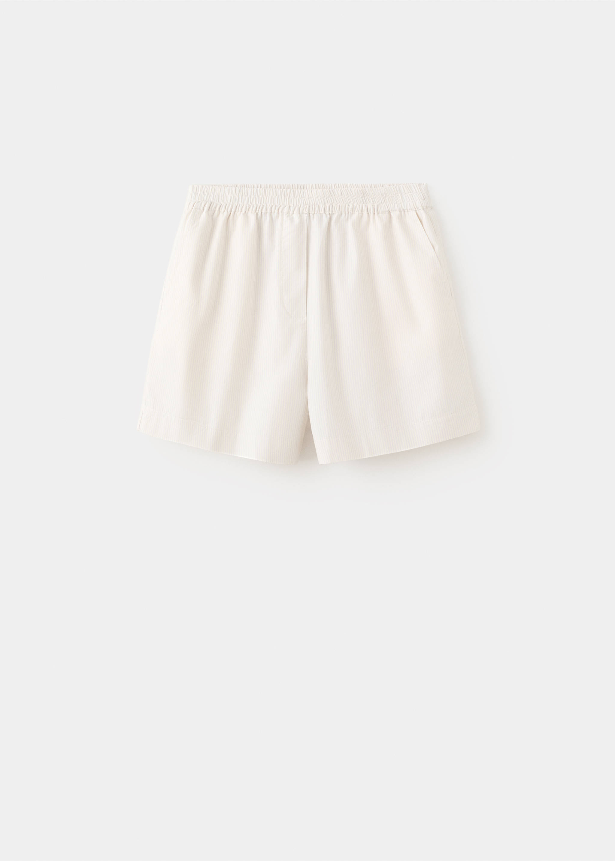Cotton shorts with elastic waist - Article without model, Ecru. Ref: 27084080-00.