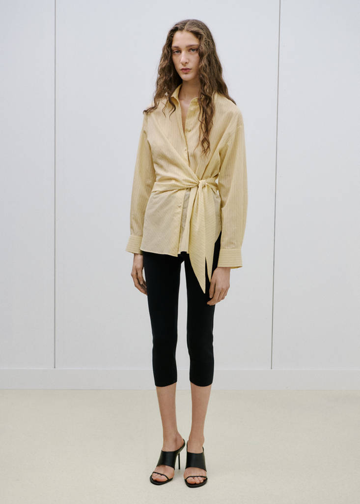 Stripped knot shirt — Pastel Yellow