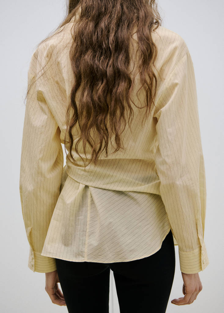 Stripped knot shirt — Pastel Yellow