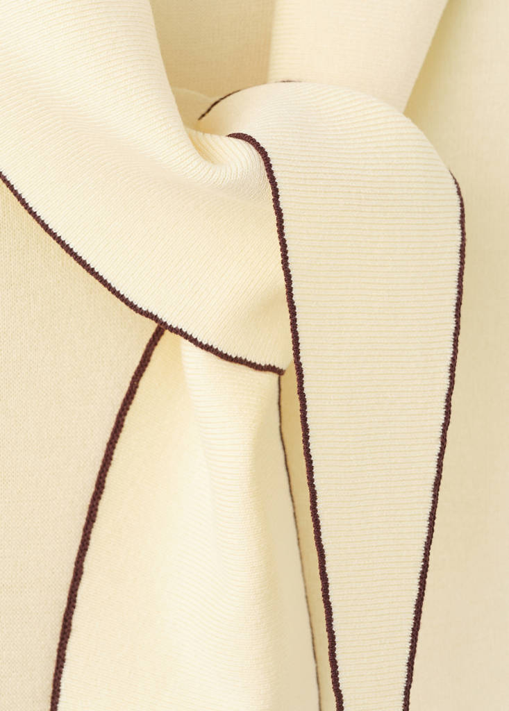 Knit top with scarf detail — Pastel Yellow