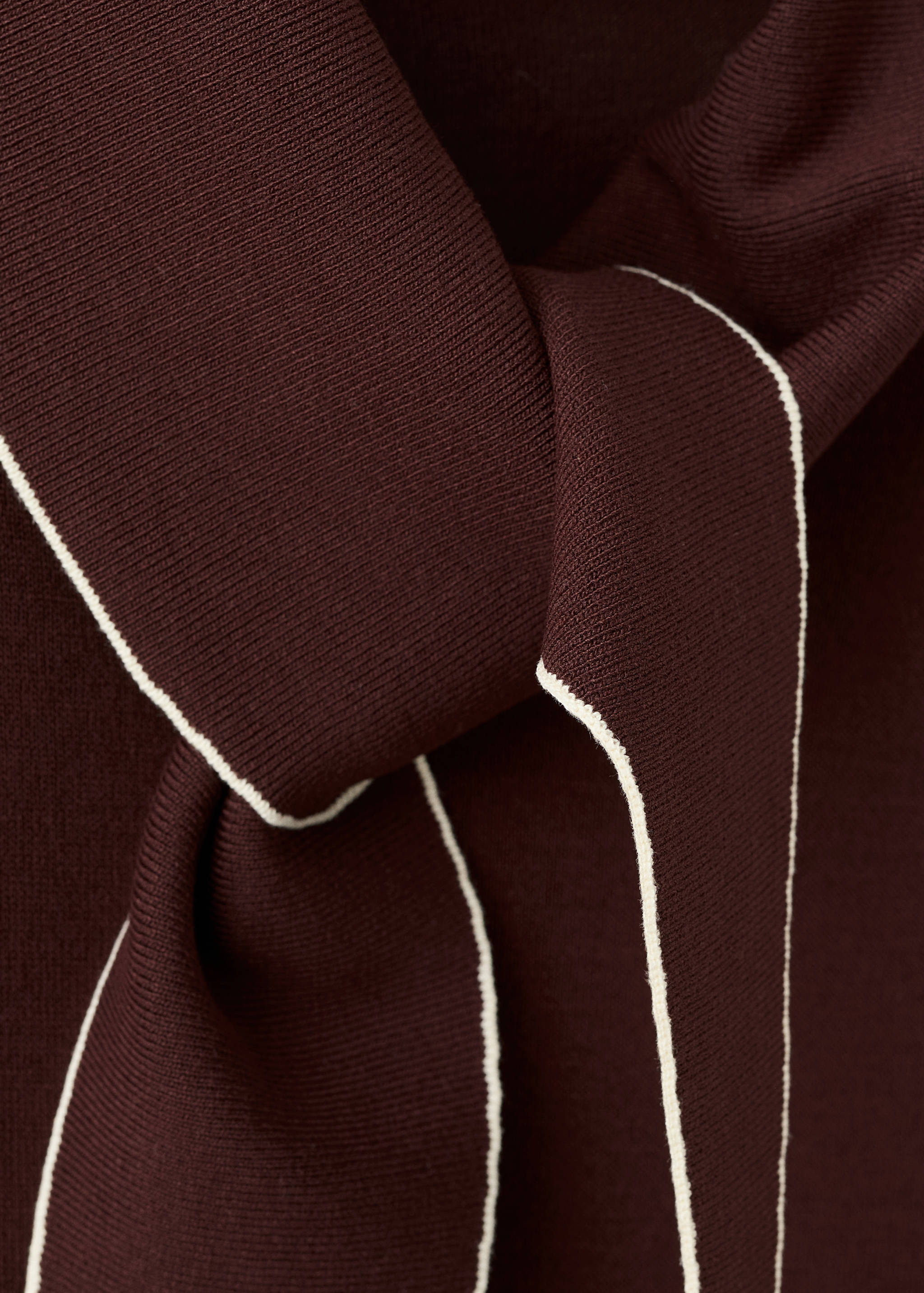 围巾领细节针织上衣 - null