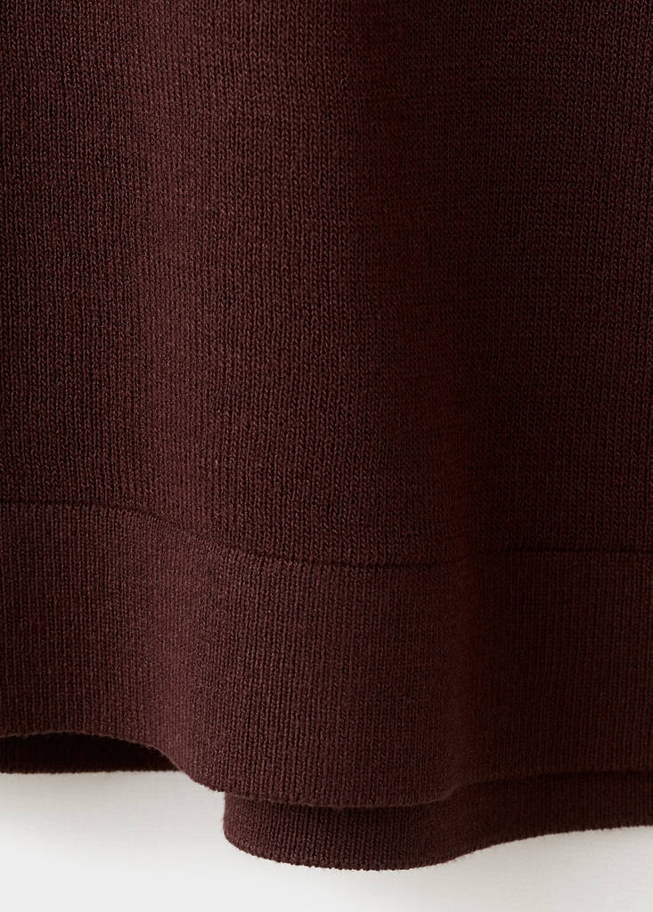 Knit top with scarf detail — Chocolate