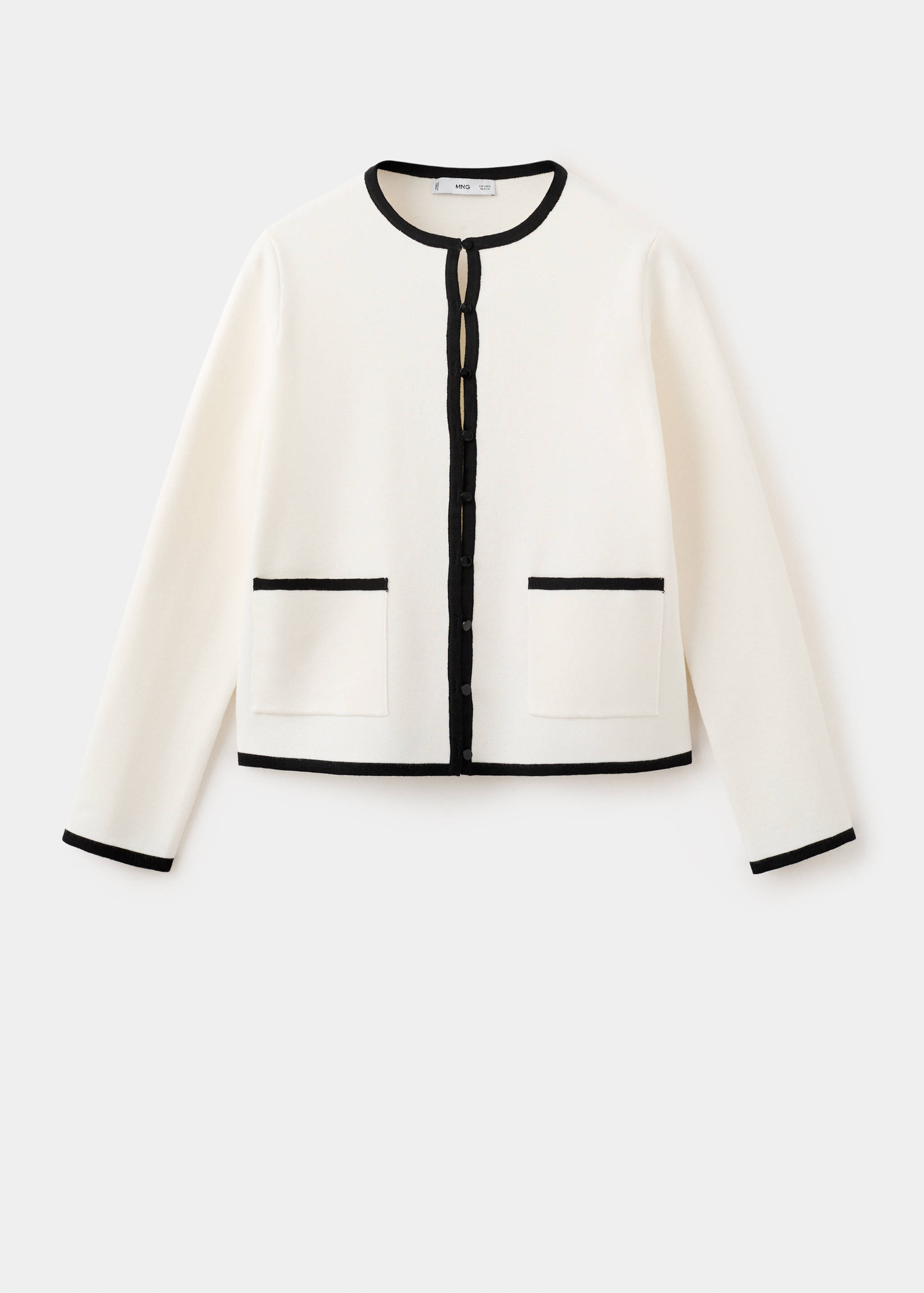 Chaqueta punto ribetes contraste - Artículo sin modelo