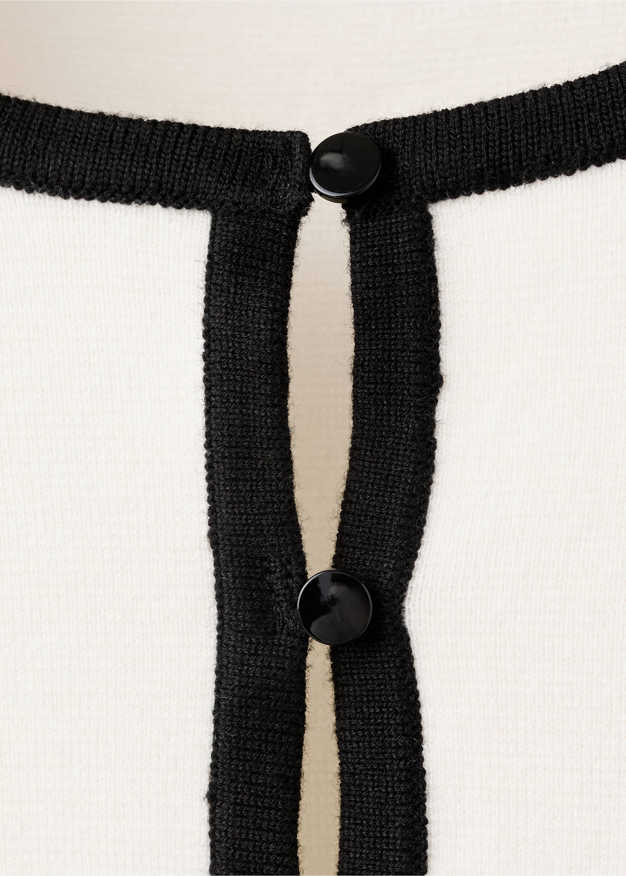 Chaqueta punto ribetes contraste - Detalle del artículo 8, Crudo. Ref: 27084084-00.