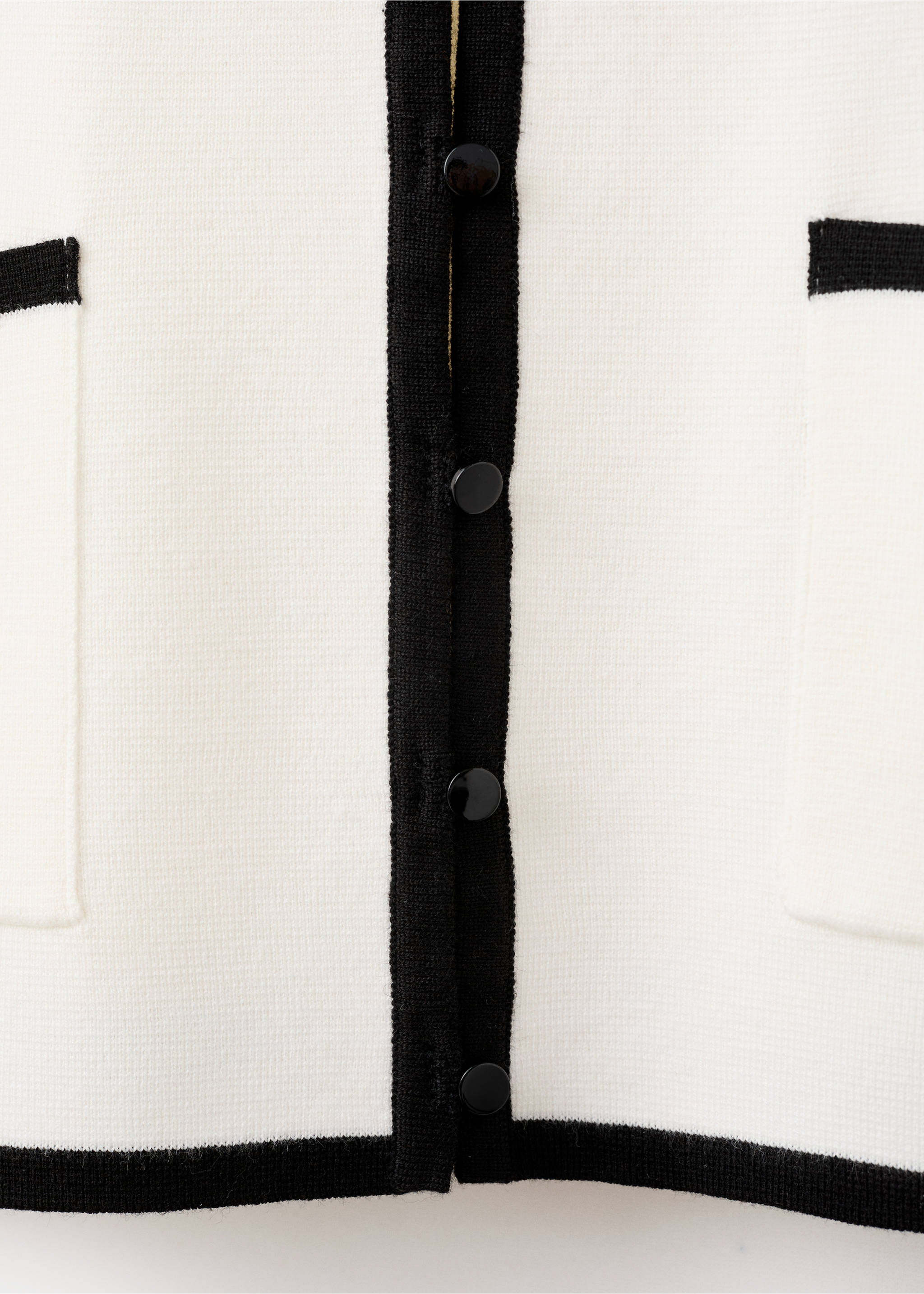 Chaqueta punto ribetes contraste - Detalle del artículo 0, Crudo. Ref: 27084084-00.