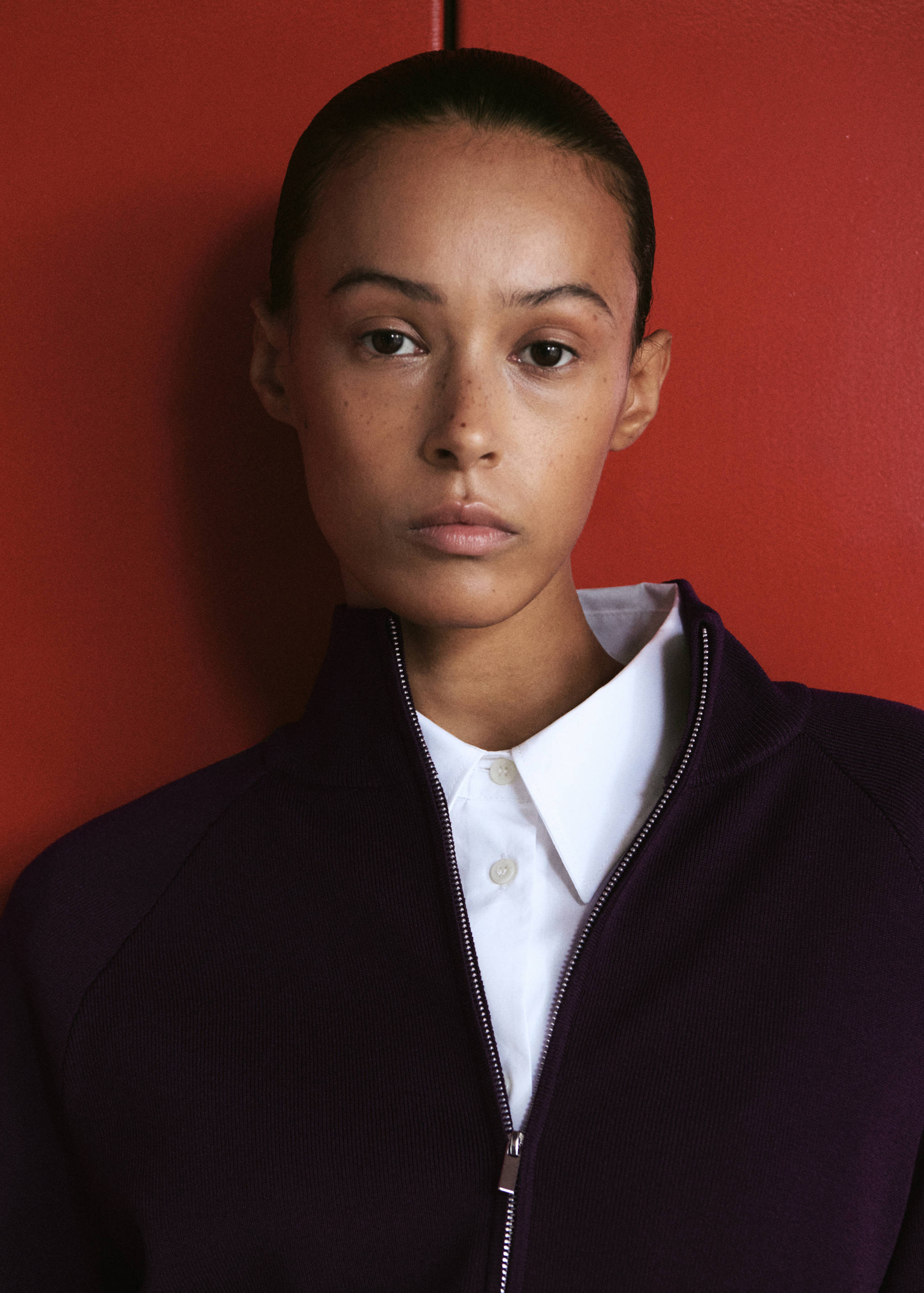 Cárdigan raya contraste cremallera - Detalle del artículo 1