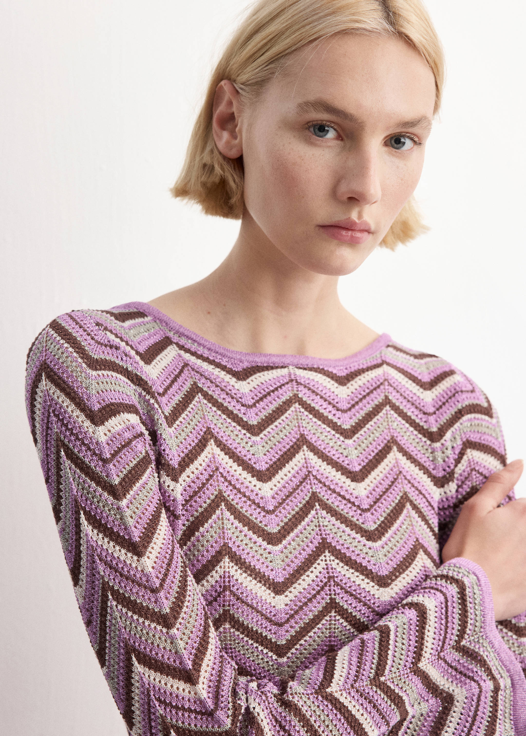 Long flared knitted dress - Details of the article 1