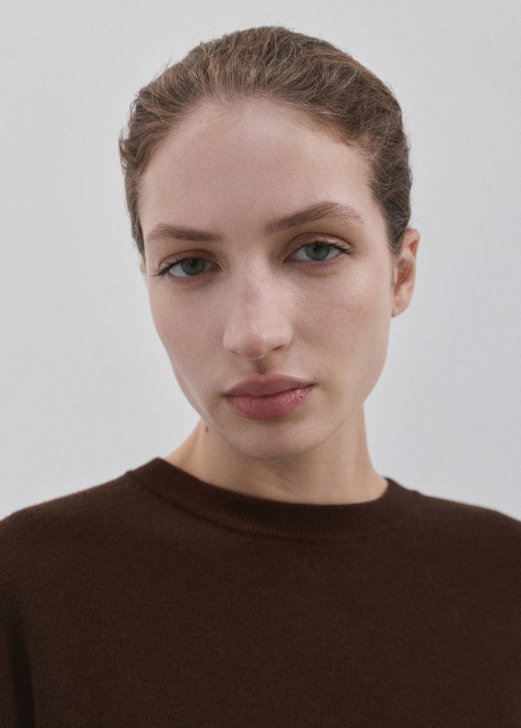 Jumper with lace detail — Chocolate