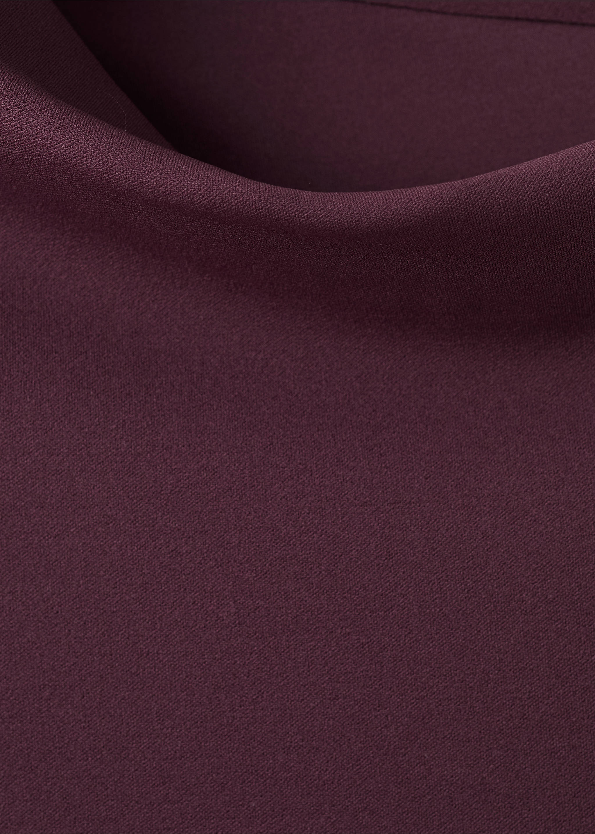 Asymmetrical-neck midi-dress - Details of the article 8, Burgundy. Ref: 27084098-00.