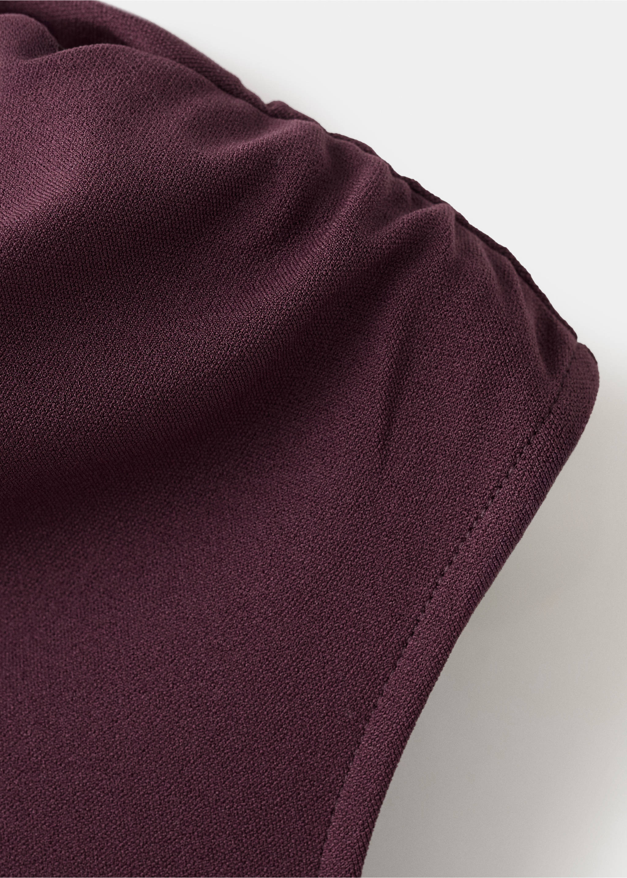 Asymmetrical-neck midi-dress - Details of the article 0, Burgundy. Ref: 27084098-00.