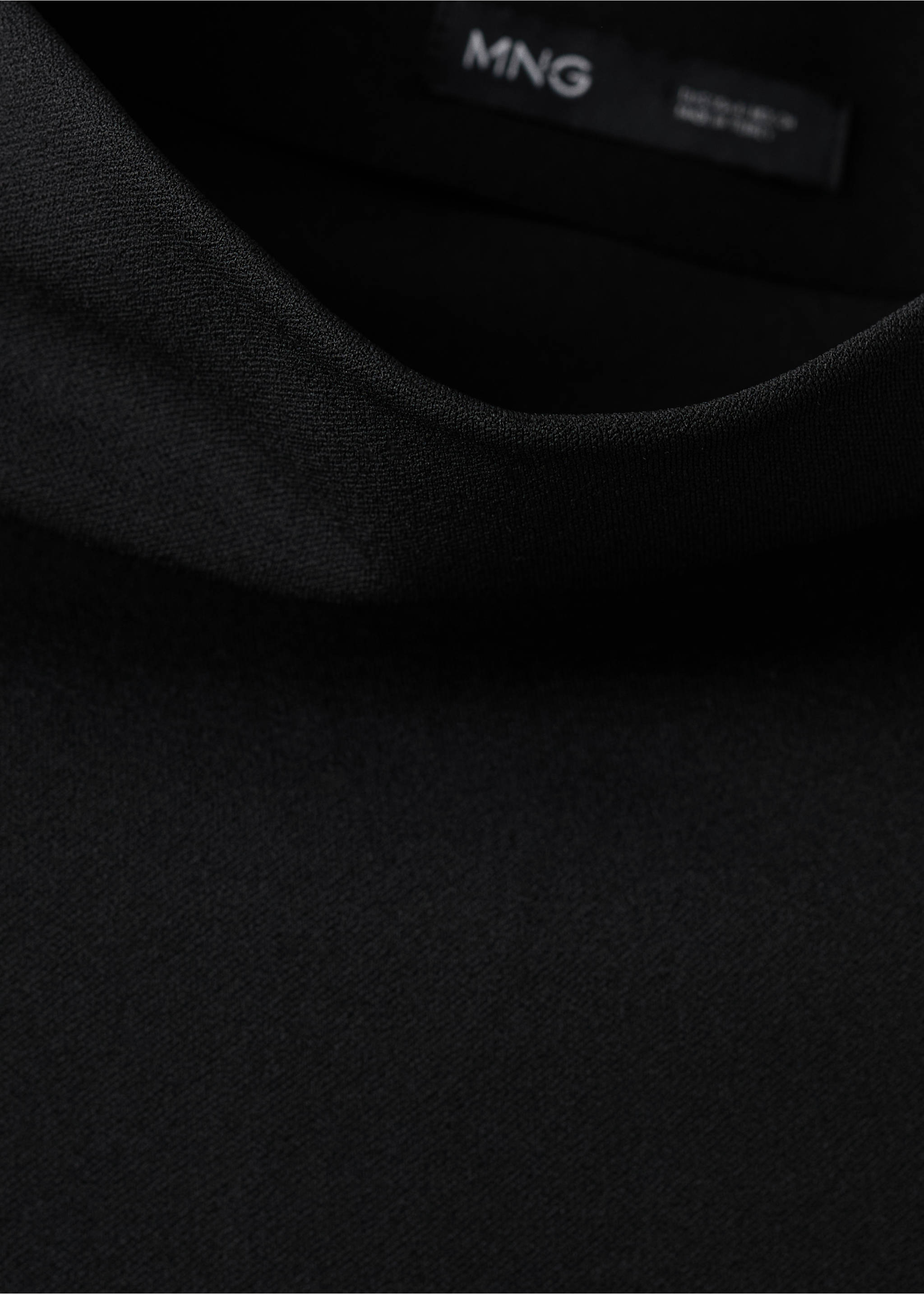 Asymmetrical-neck midi-dress - Details of the article 8, Black. Ref: 27084098-00.