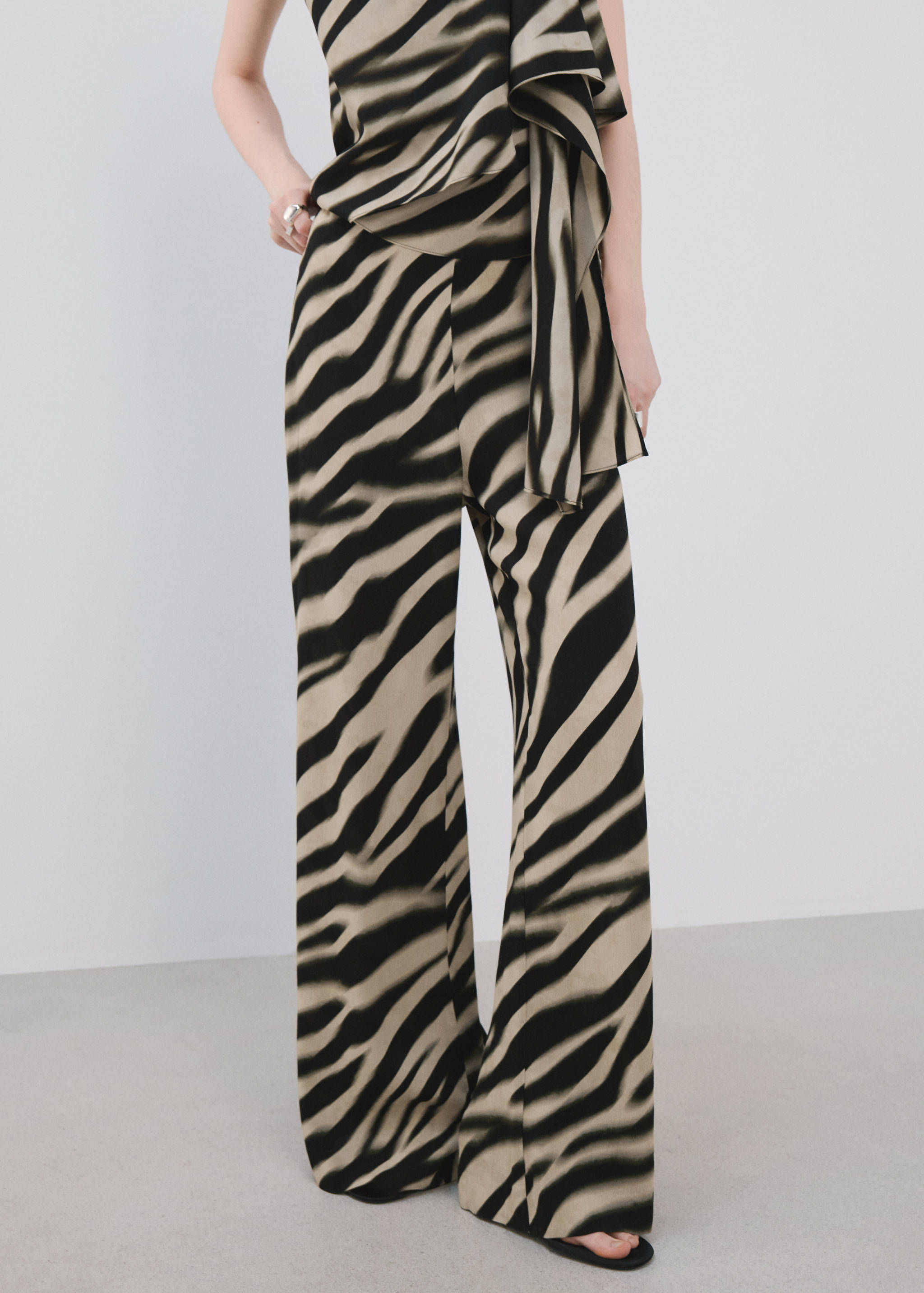 Zebra-print straight-fit pants - Medium plane