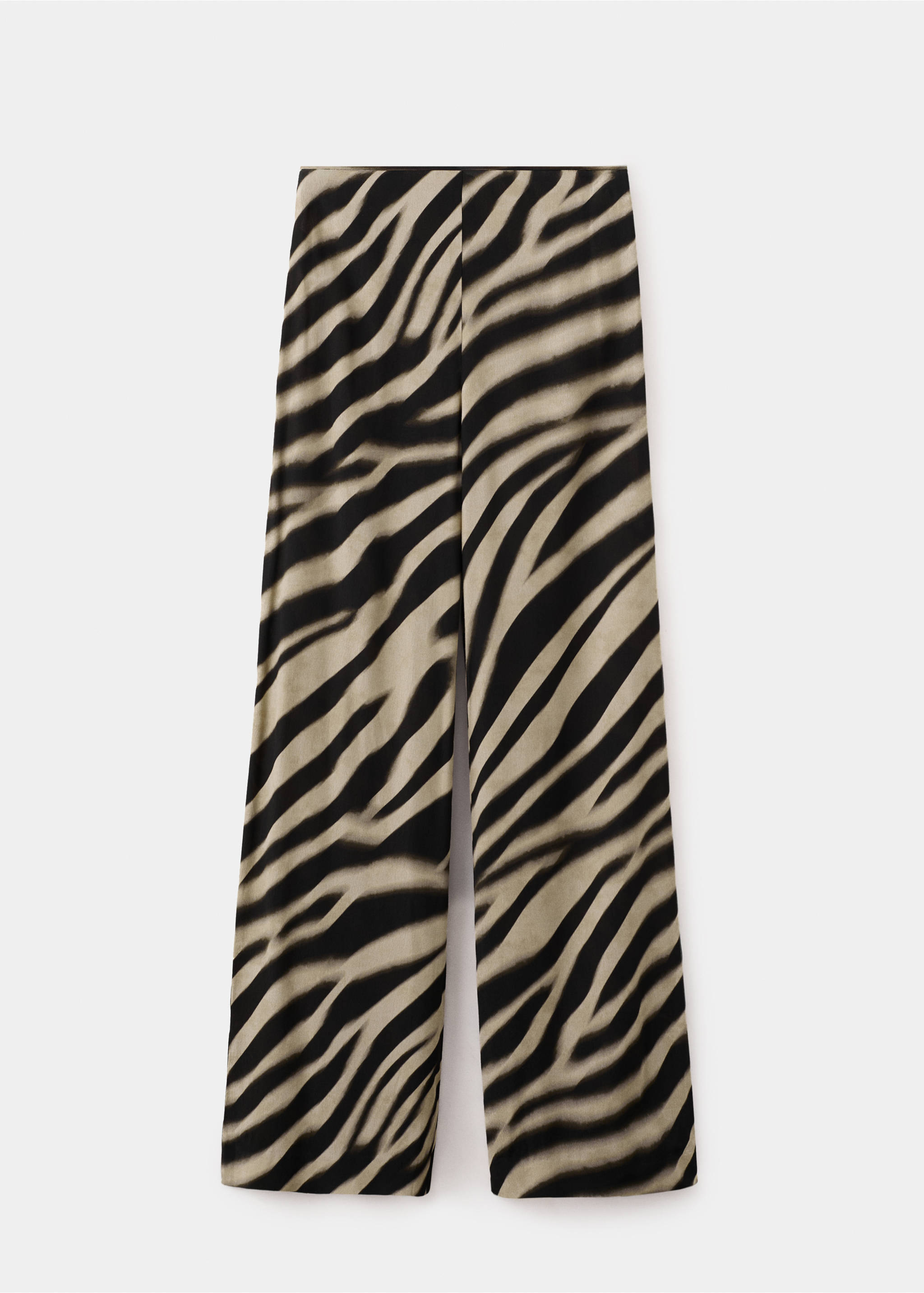 Zebra-print straight-fit pants - Article without model, Black. Ref: 27084099-00.