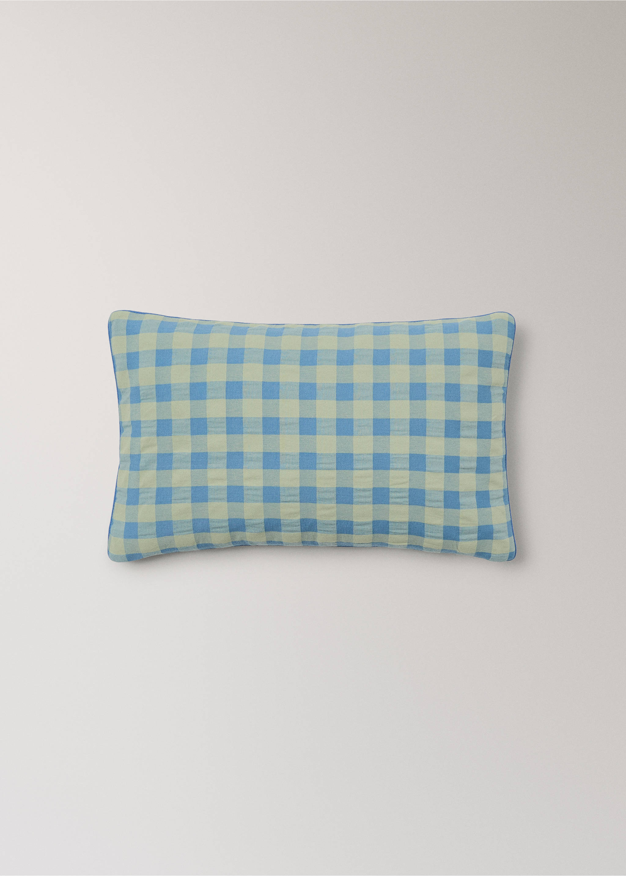Housse de coussin enfant à carreaux colorés 30x50 cm - Article sans modèle, Bleu. Ref: 27084101-00.