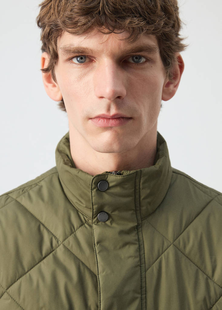 Lightweight quilted water-repellent quilted gilet — Olive Green