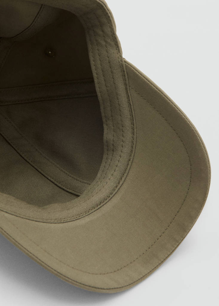 Plain cotton cap — Khaki