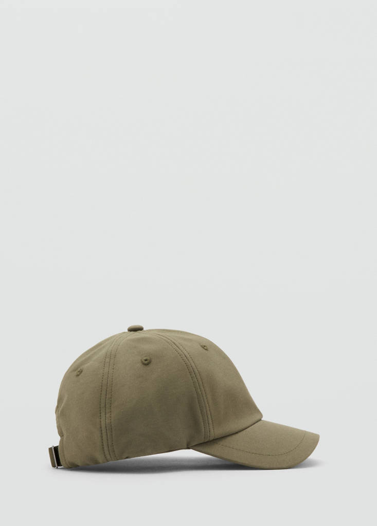 Plain cotton cap — Khaki