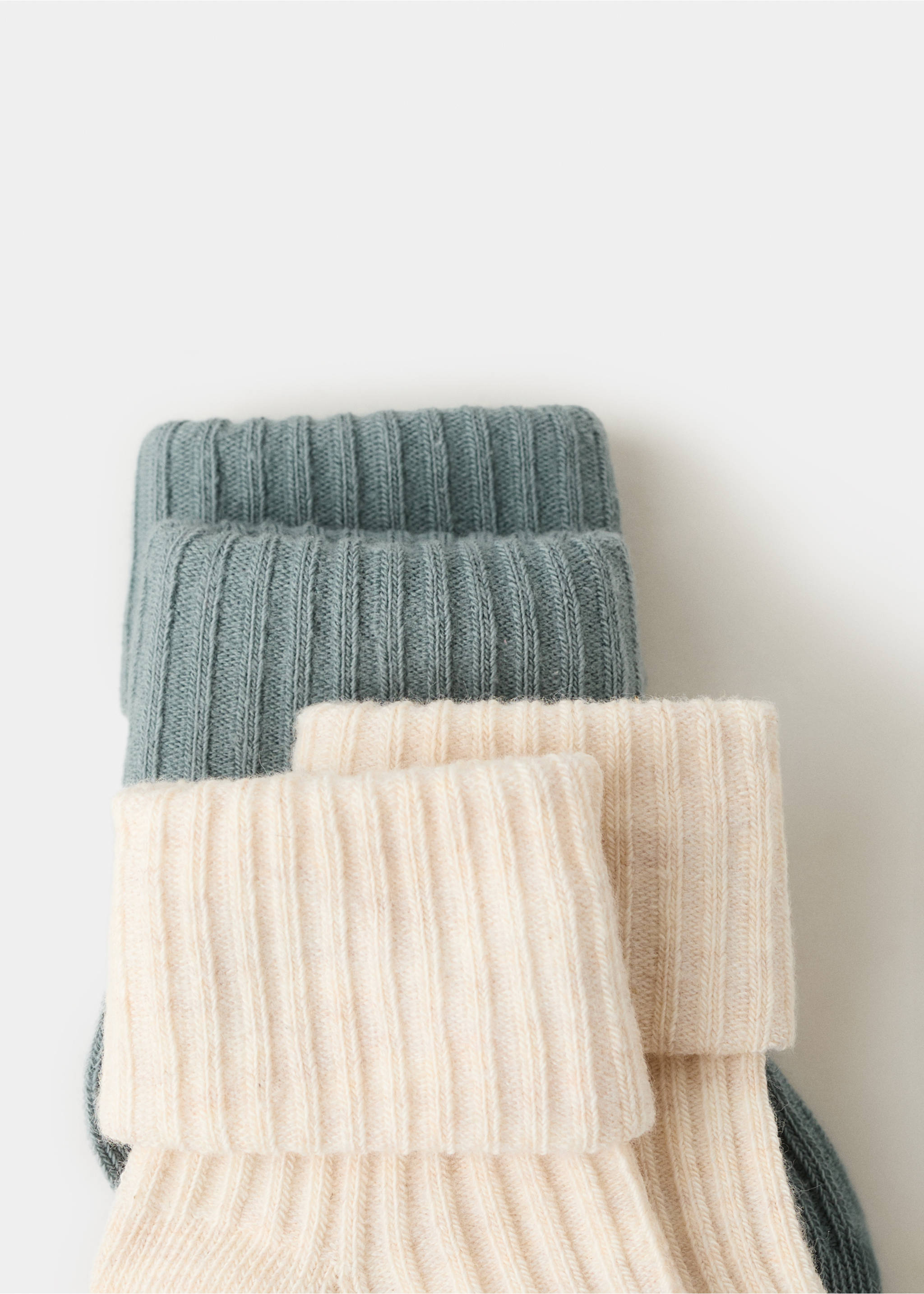 Pack 2 calcetines canalé - Reverso del artículo, Verde. Ref: 27084412-00.