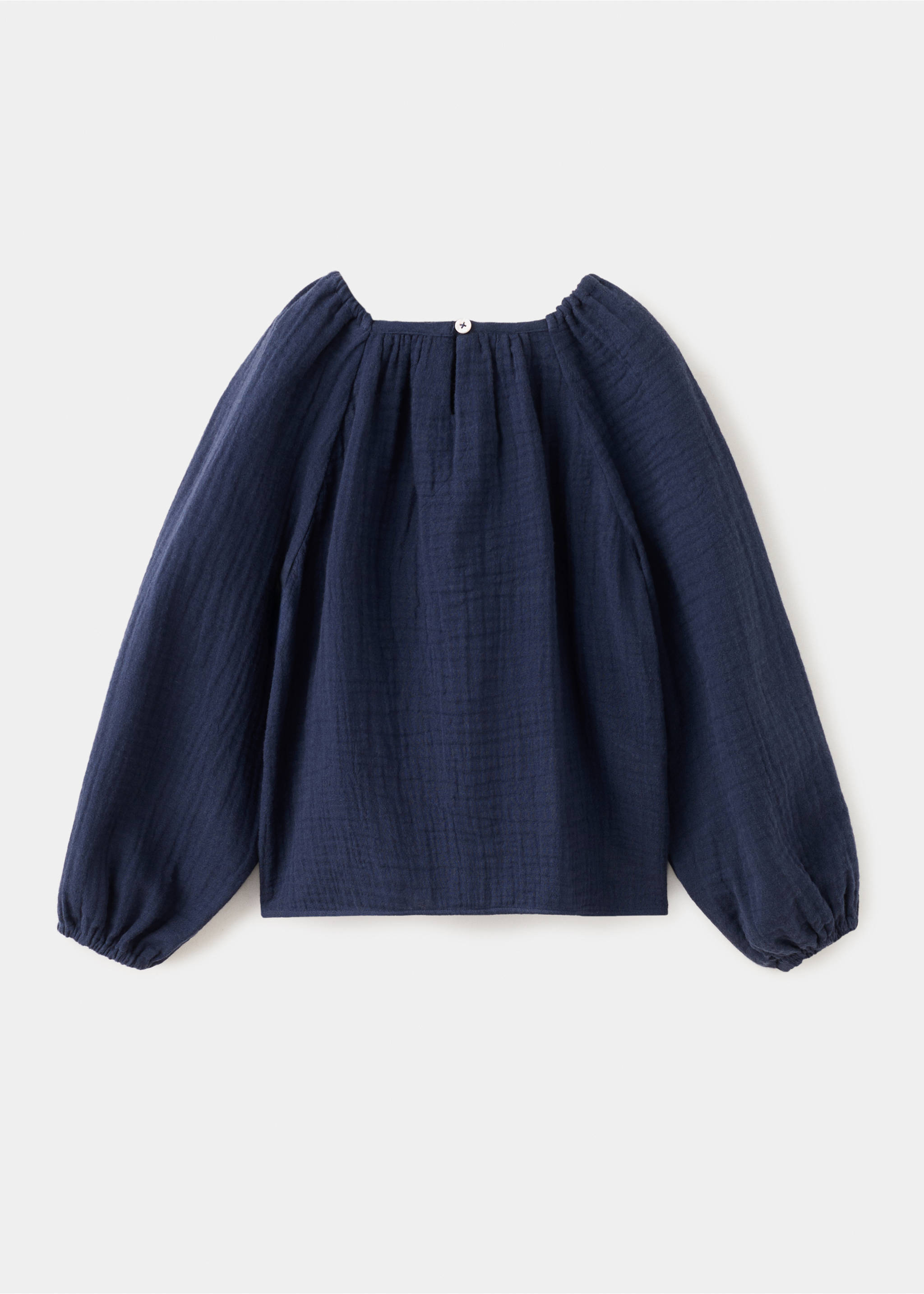 Blusa bordado floral - Verso do artigo, Azul-marinho. Ref: 27084413-00.