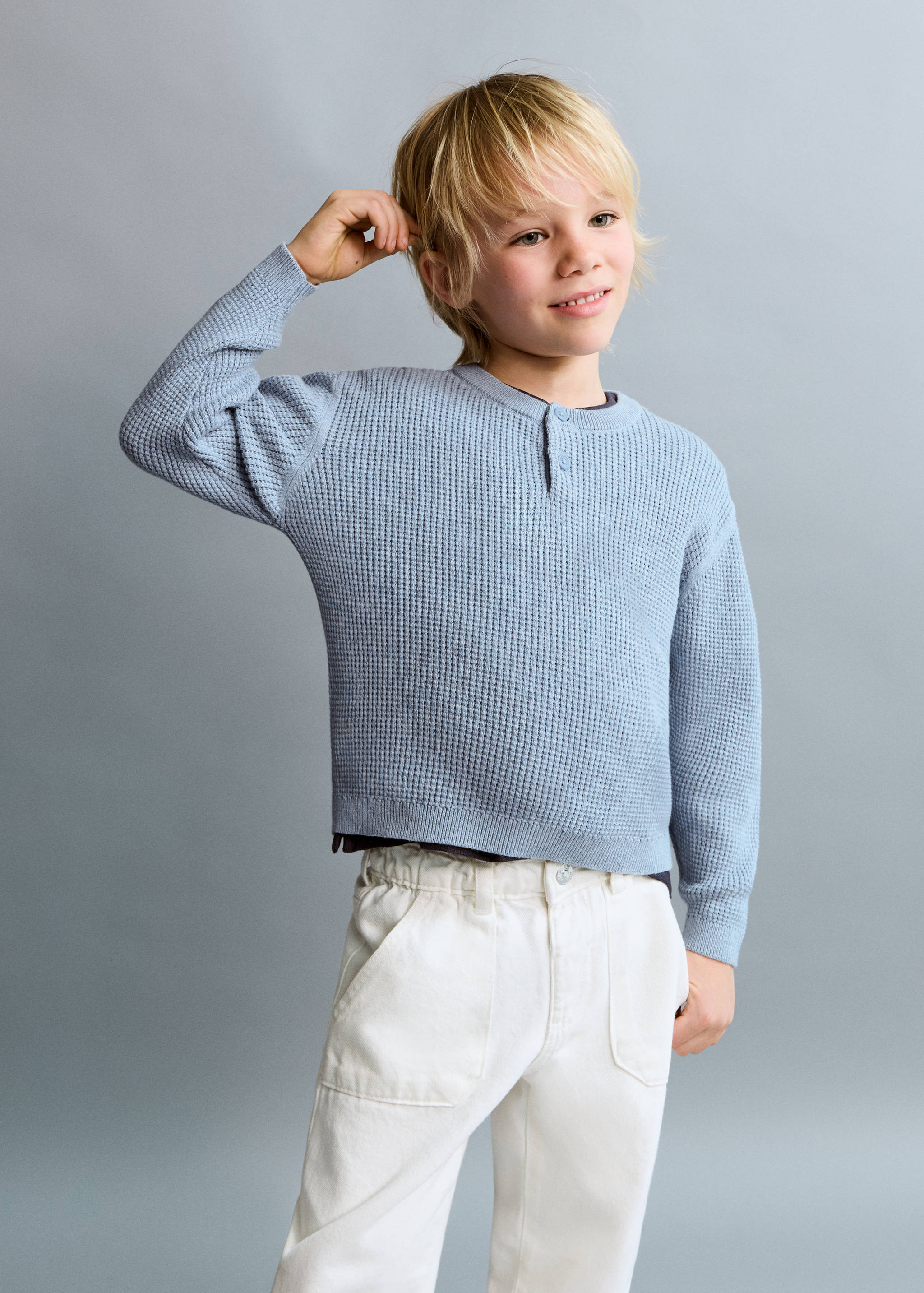 Buttons detail knit sweater - Medium plane