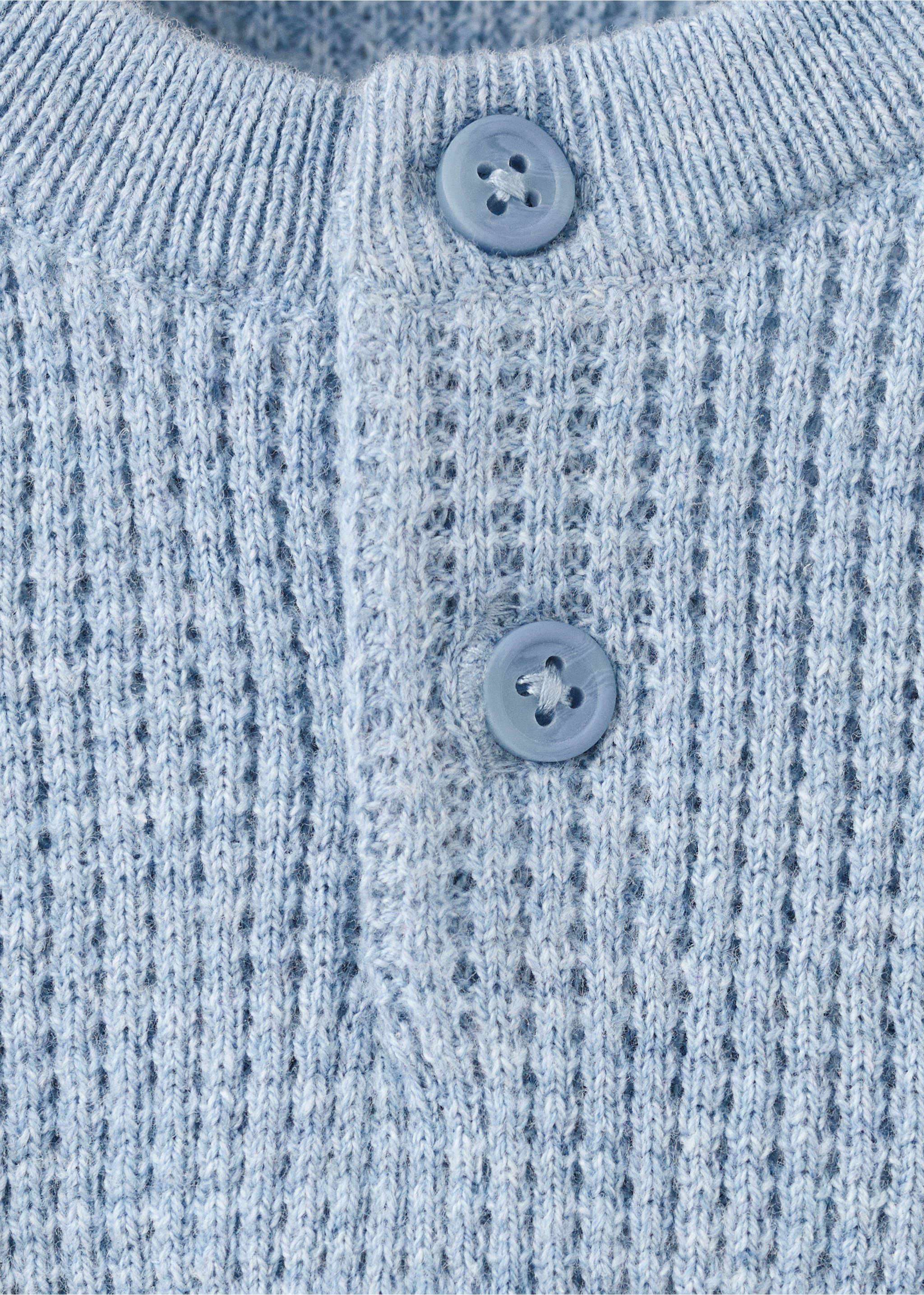 Buttons detail knit sweater - Details of the article 8, Blue. Ref: 27084417-00.
