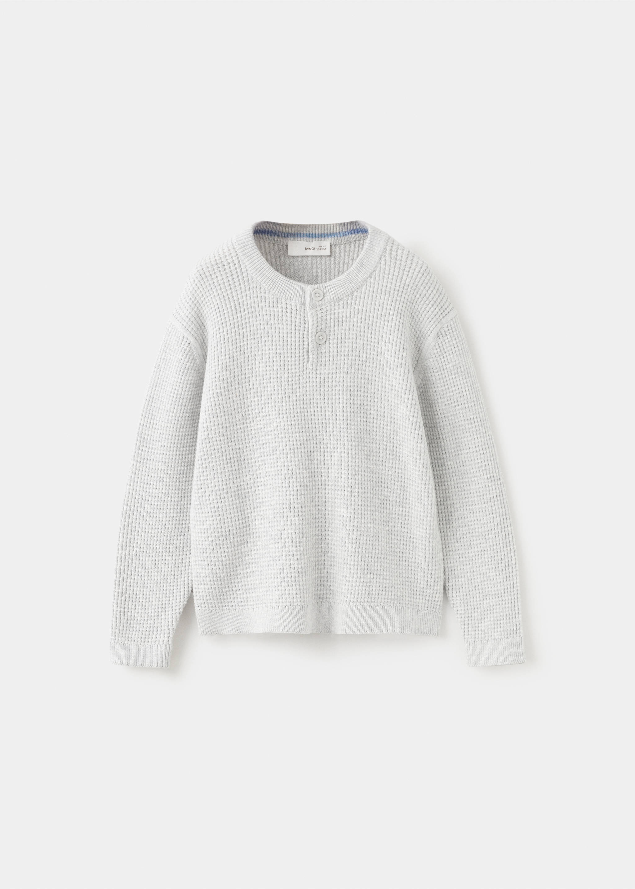 Pulover din tricot cu nasturi - Articol fără model, Gri deschis. Ref: 27084417-00.