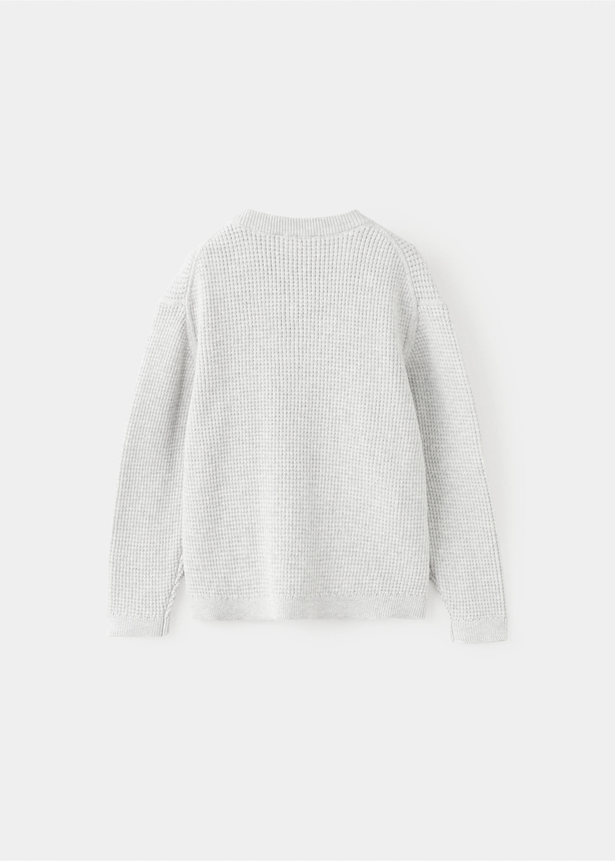 Pulover din tricot cu nasturi - Spatele articolului, Gri deschis. Ref: 27084417-00.