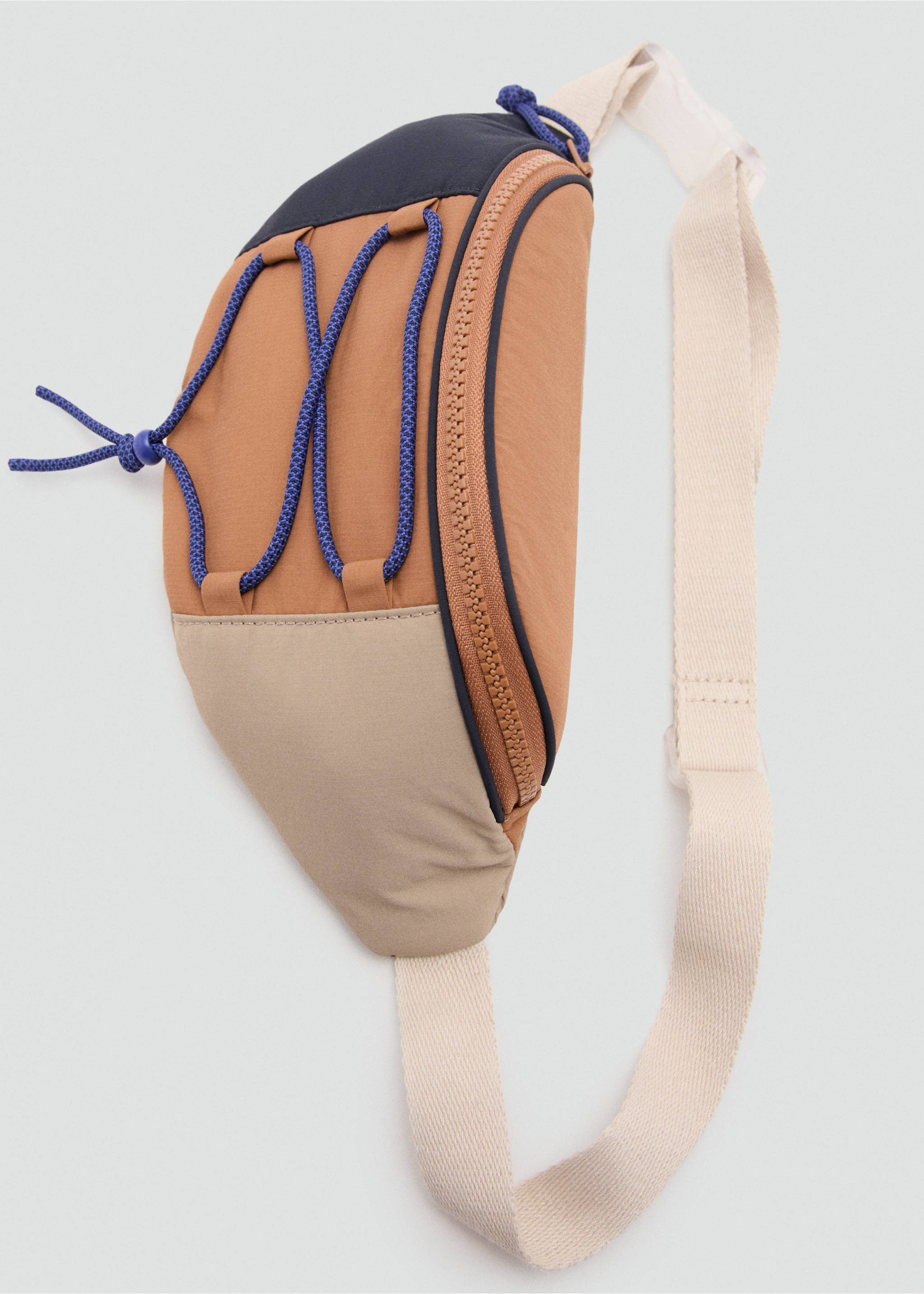 Fanny pack with cords - Details of the article 1, Navy. Ref: 27084419-00.