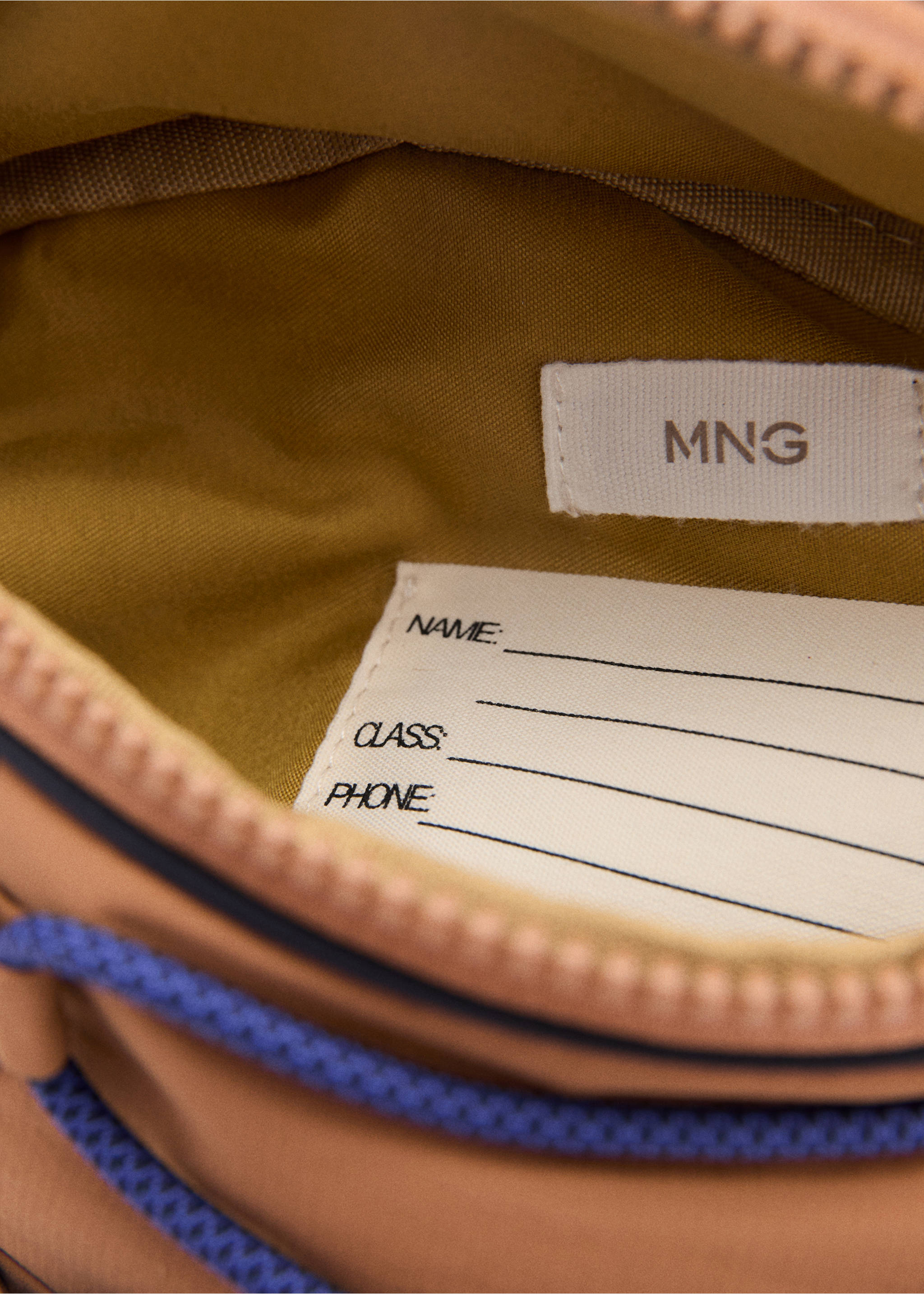 Fanny pack with cords - Details of the article 2, Navy. Ref: 27084419-00.