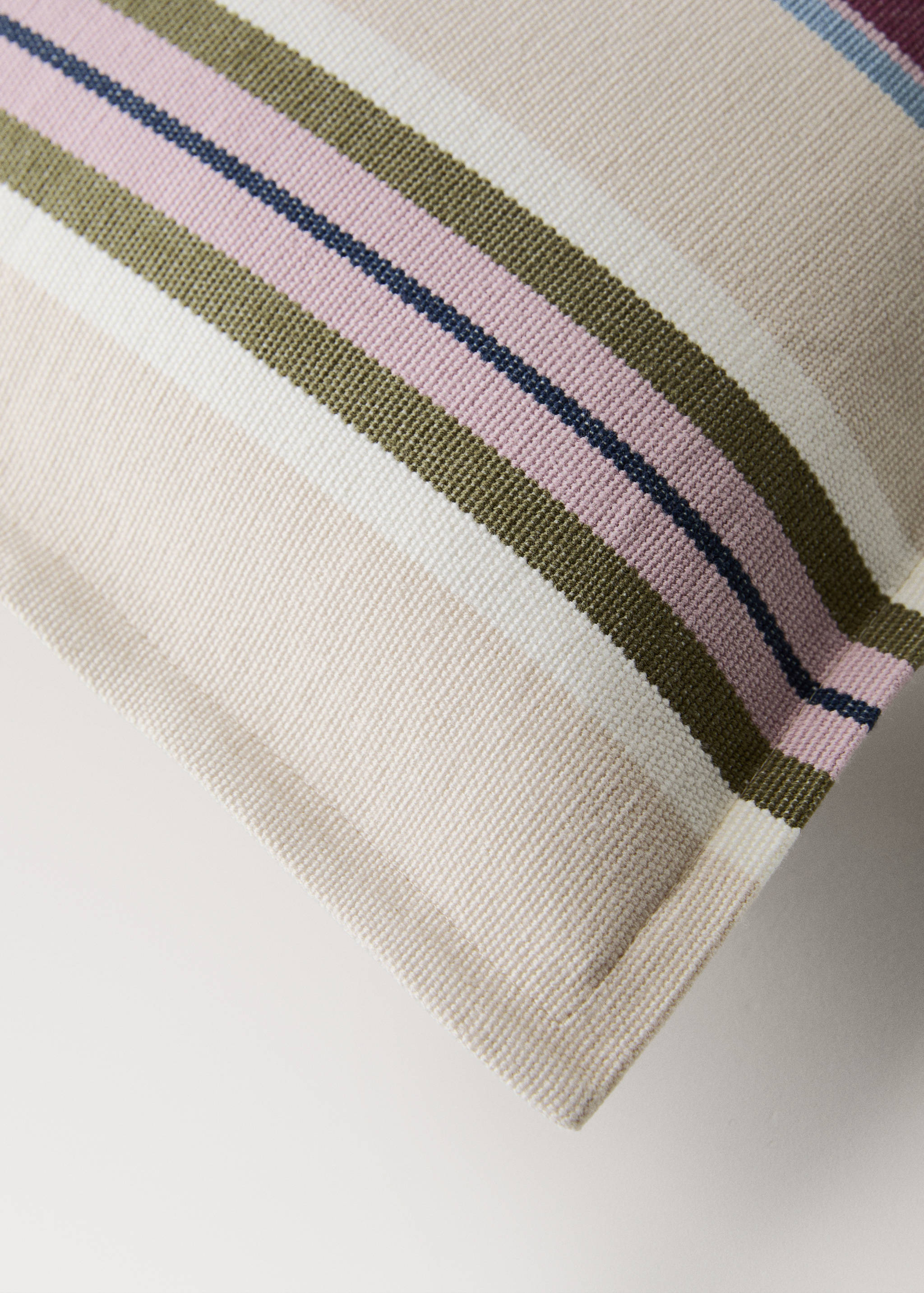 Multi-stripe cushion cover with piping 30x5 cm - Details of the article 1