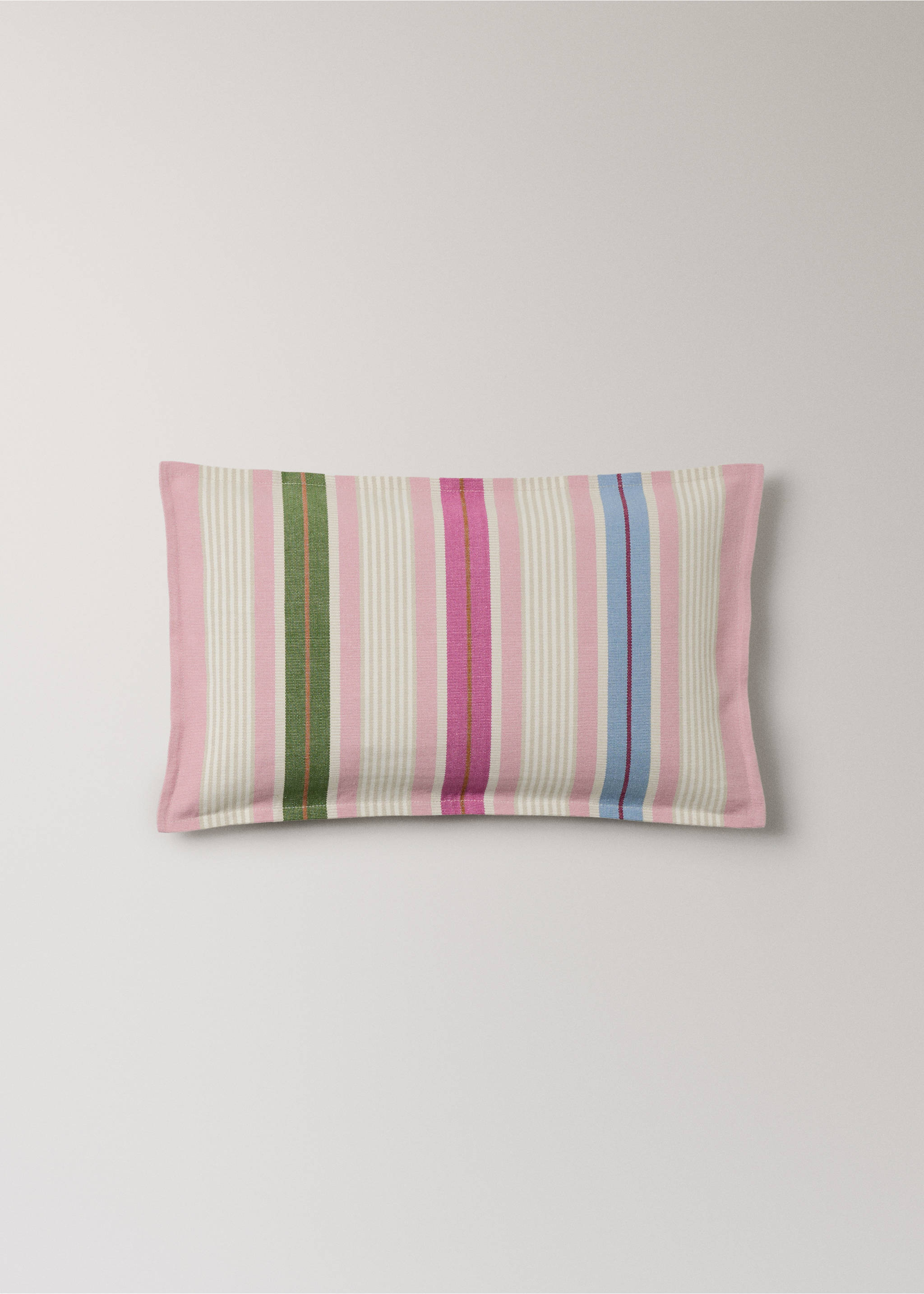 Multi-stripe cushion cover with piping 30x5 cm - Article without model, Pink. Ref: 27084420-00.