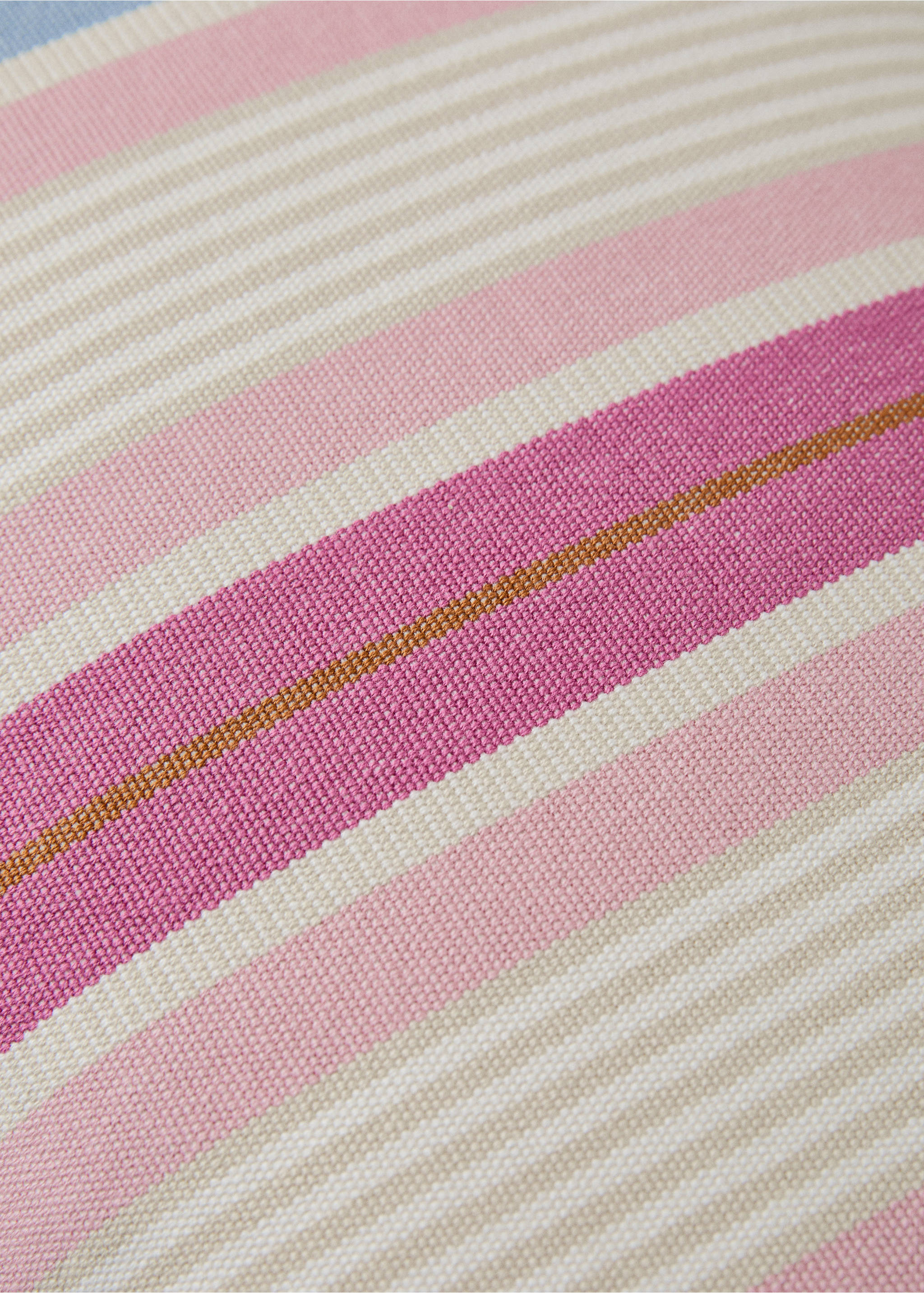 Multi-stripe cushion cover with piping 30x5 cm - Details of the article 3, Pink. Ref: 27084420-00.