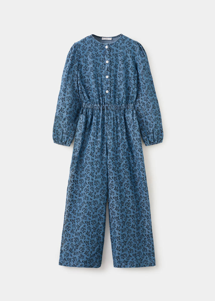 Long printed jumpsuit — Dark Blue