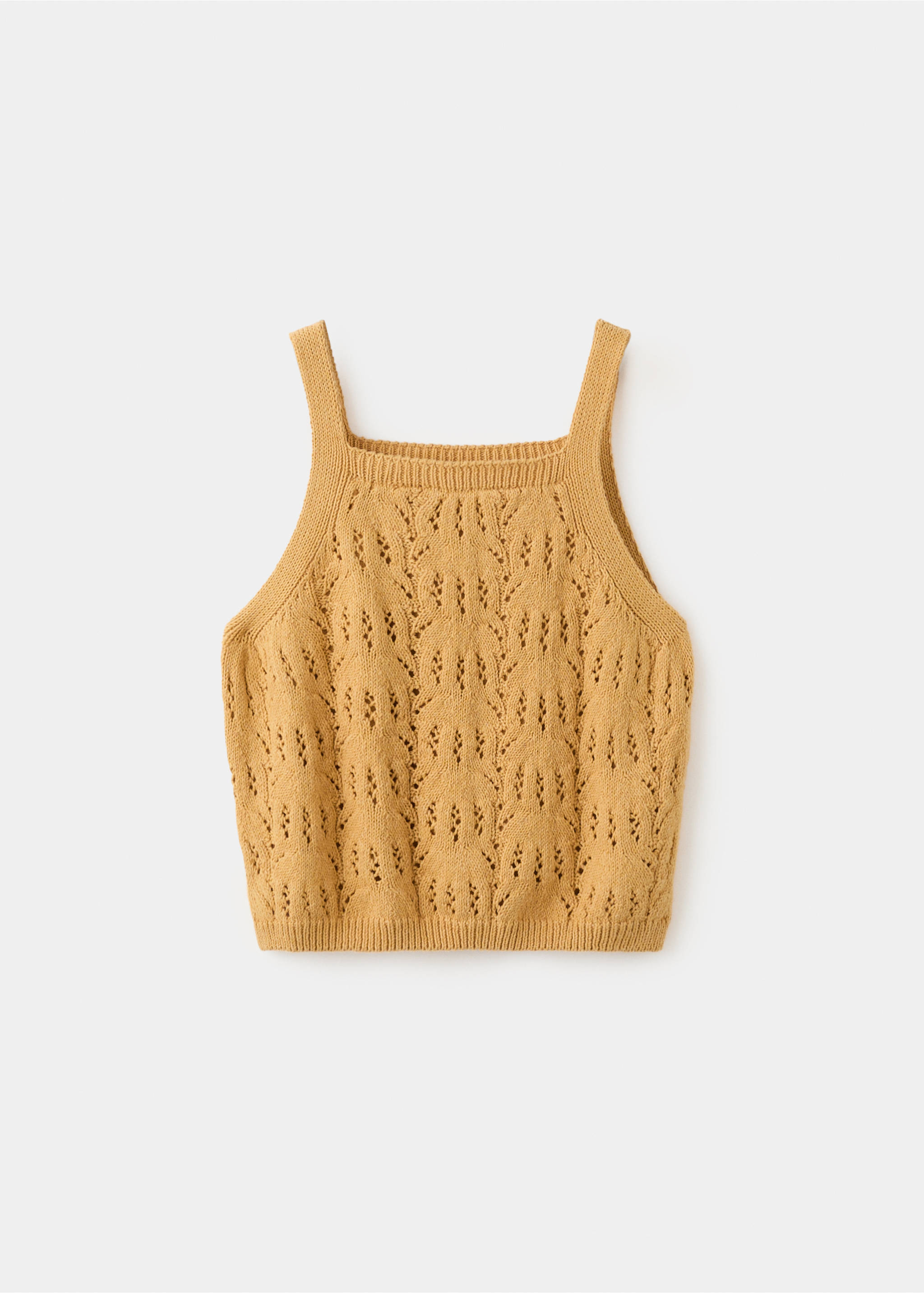 Crochet knitted top - Article without model, Mustard. Ref: 27084423-00.