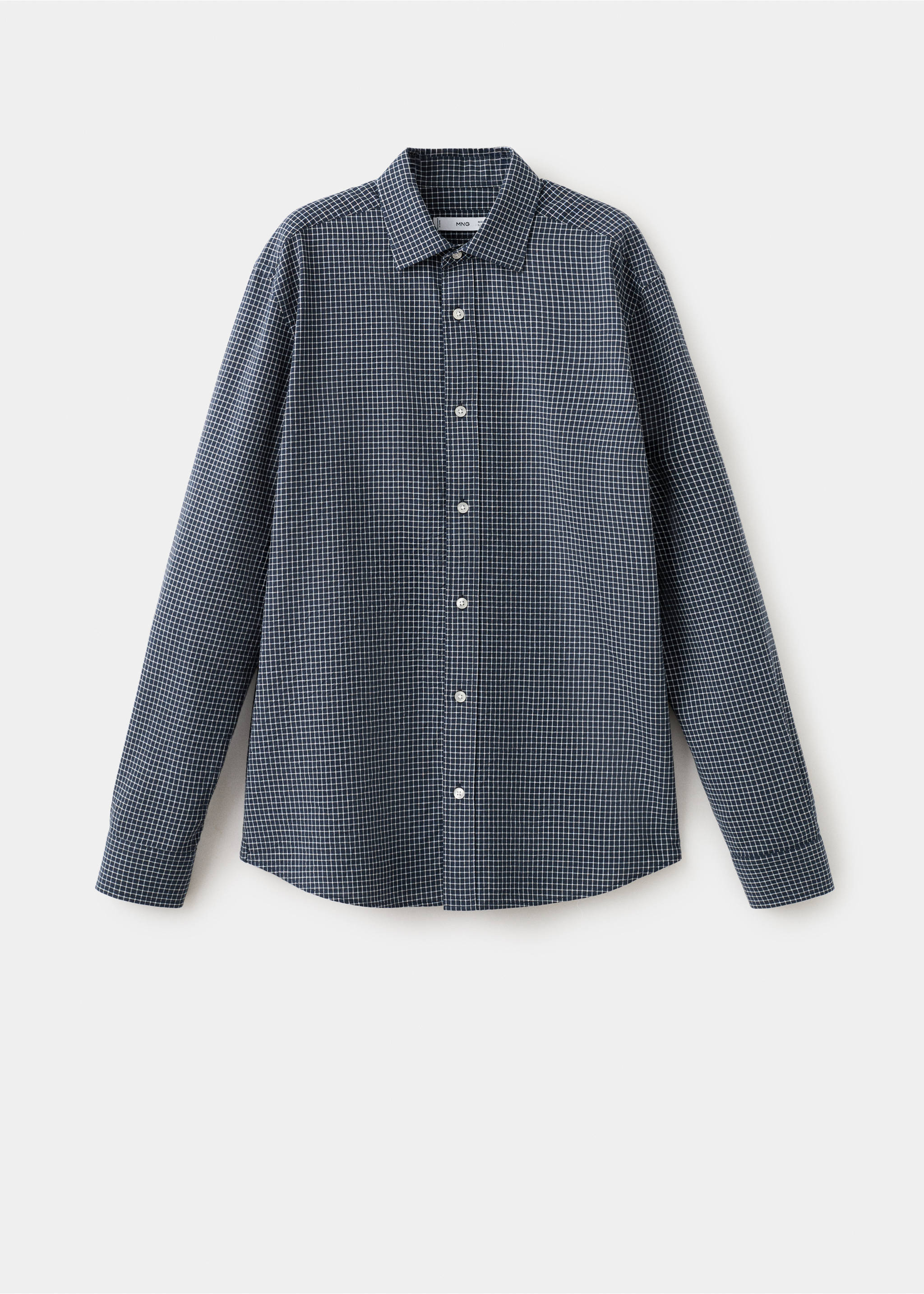 Chemise regular fit à carreaux en coton - Article sans modèle, Bleu marine. Ref: 27084424-03.